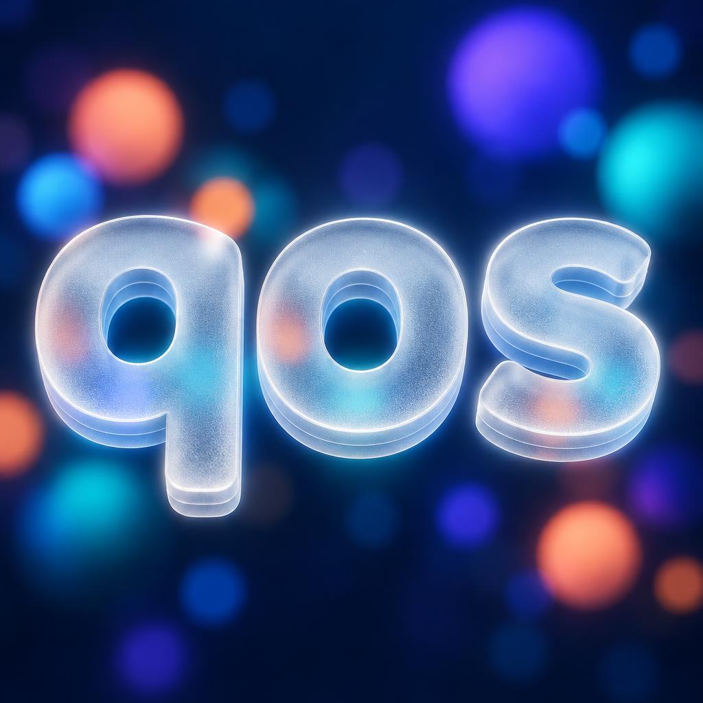 "qos" — Glass Morphism | AI Text Effect Generator