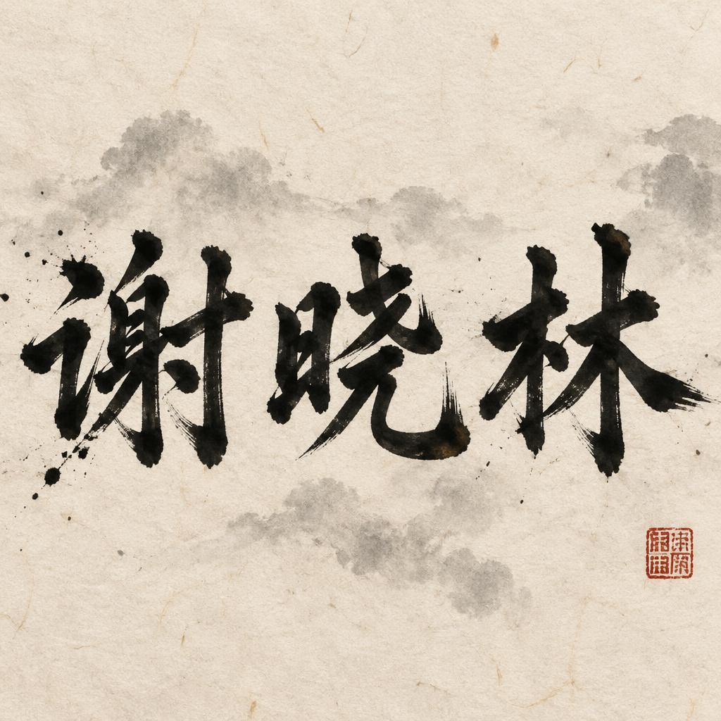 "谢晓林" — Brush Chinese Ink | AI Text Effect Generator