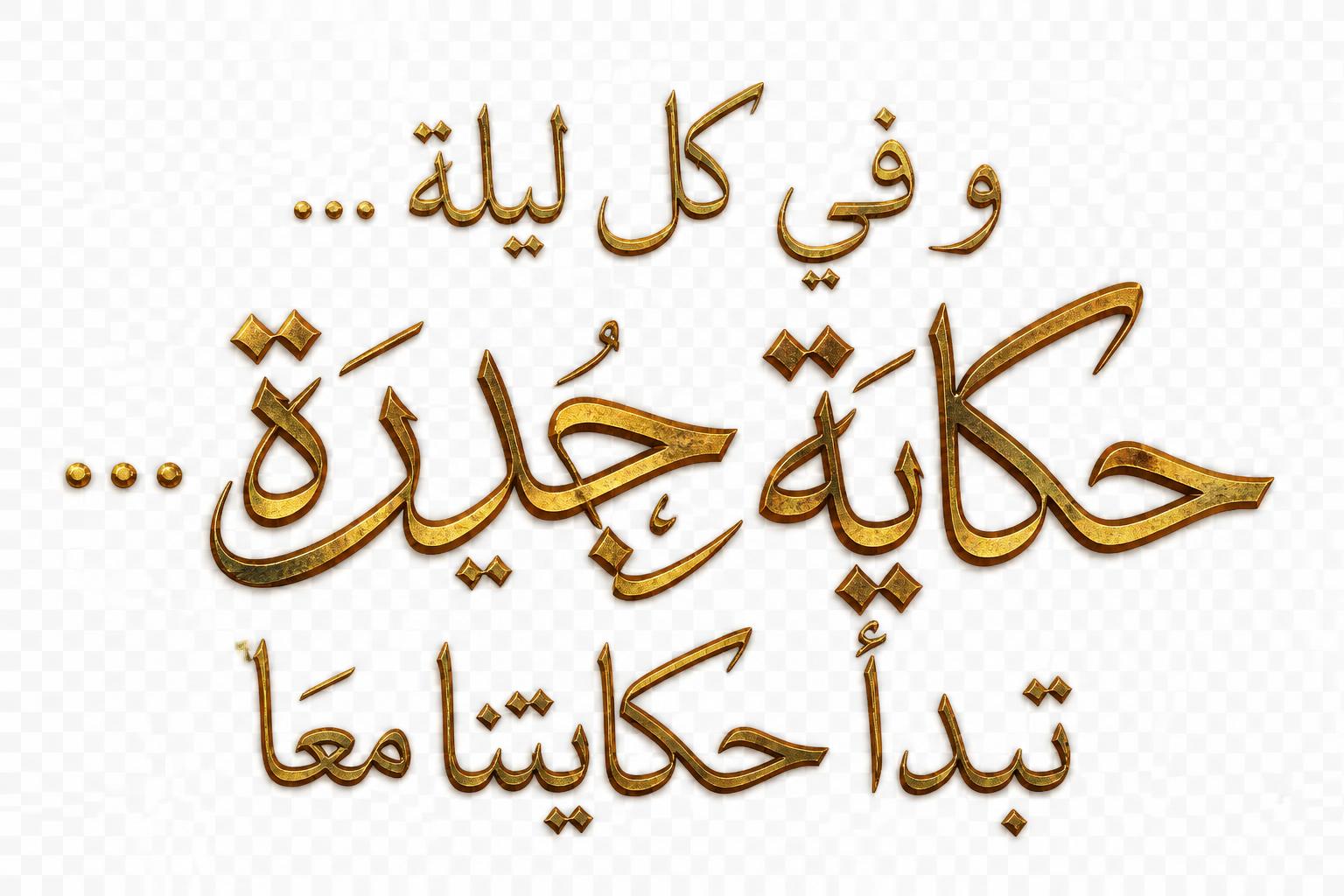 "و في كل ليلة ...
حكاية جدبدة ...
تبدأ حكايتنا معا" —  | AI Text Effect Generator