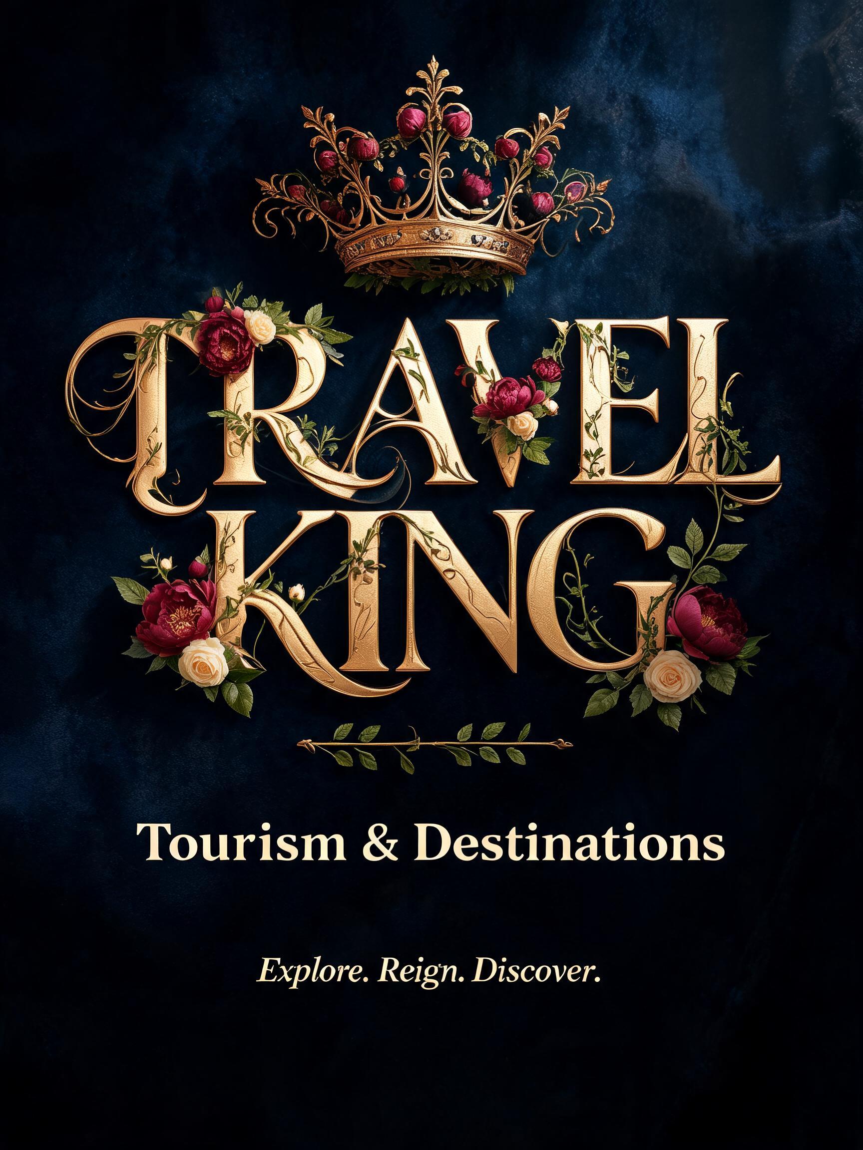 "Travel King Tourism & Destinations" — Floral | AI Text Effect Generator