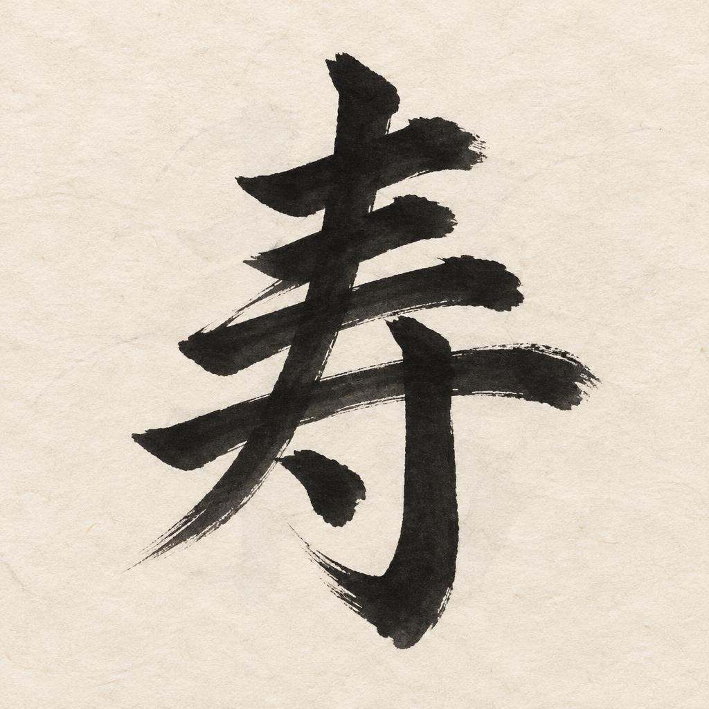 "寿" — Brush Japanese Ink | AI Text Effect Generator