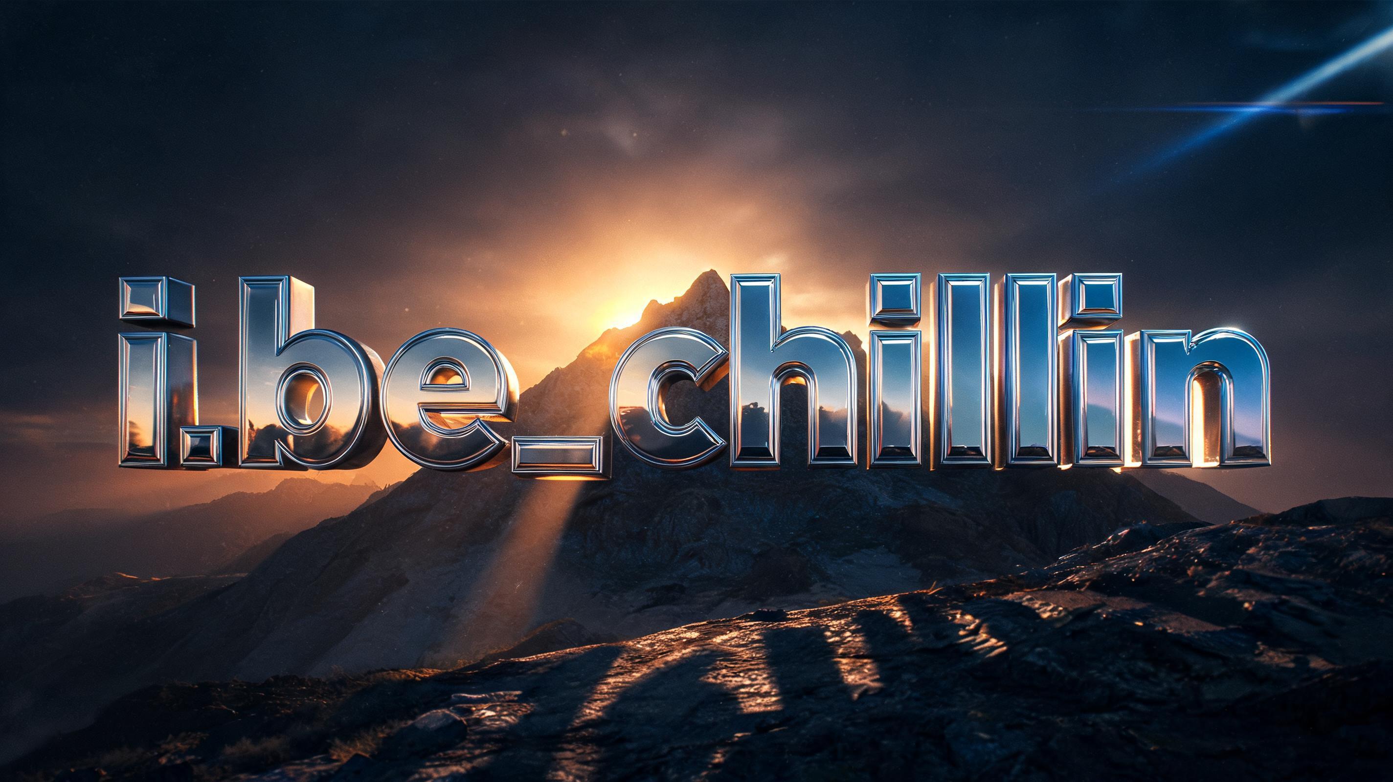 "i.be_chillin" — Chrome Metal 3d | AI Text Effect Generator