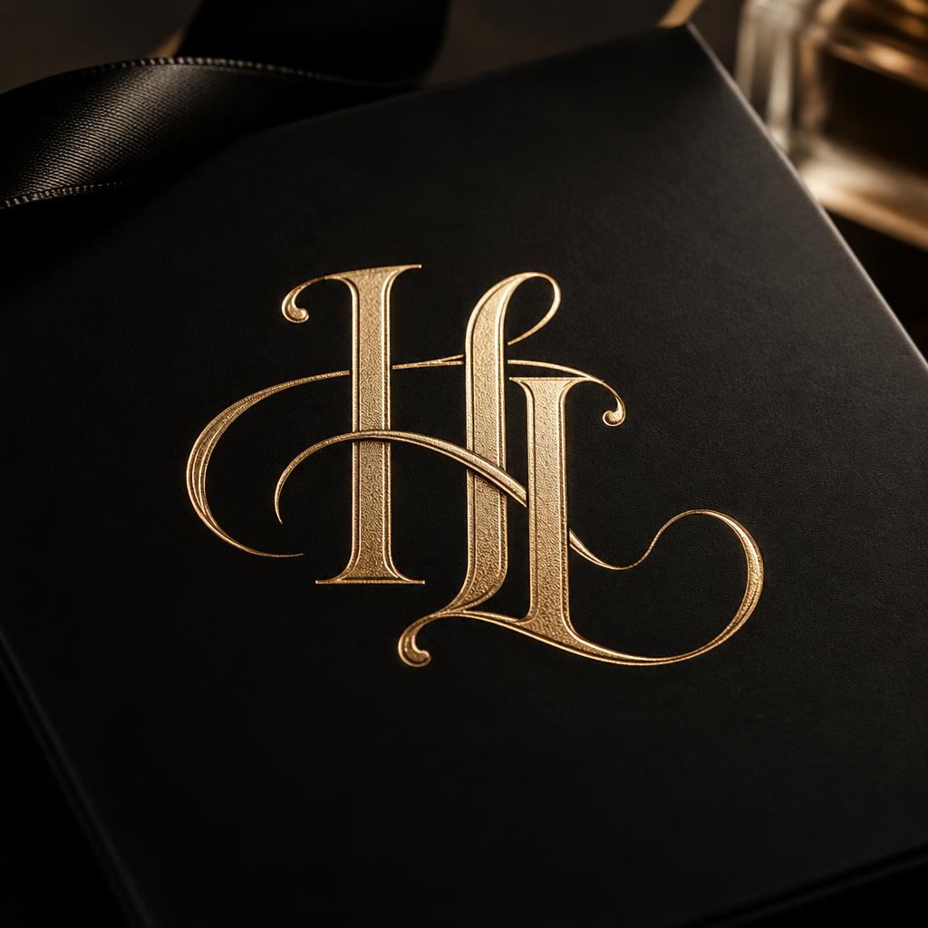 "HL" — Elegant Script text effect
