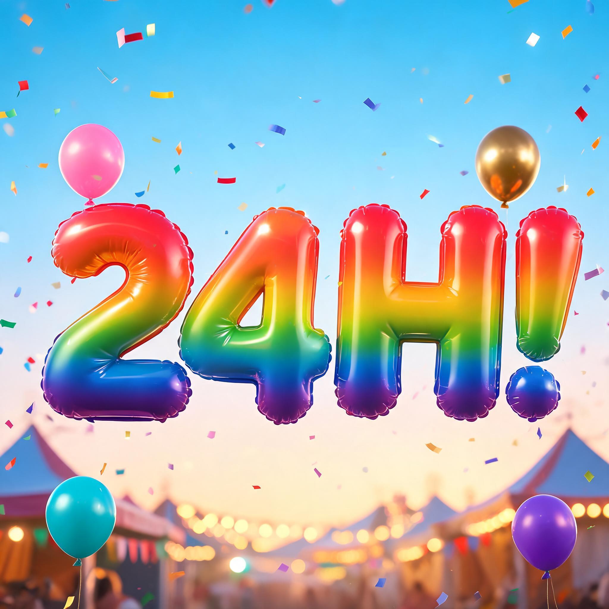 "24H!" — Rainbow | AI Text Effect Generator