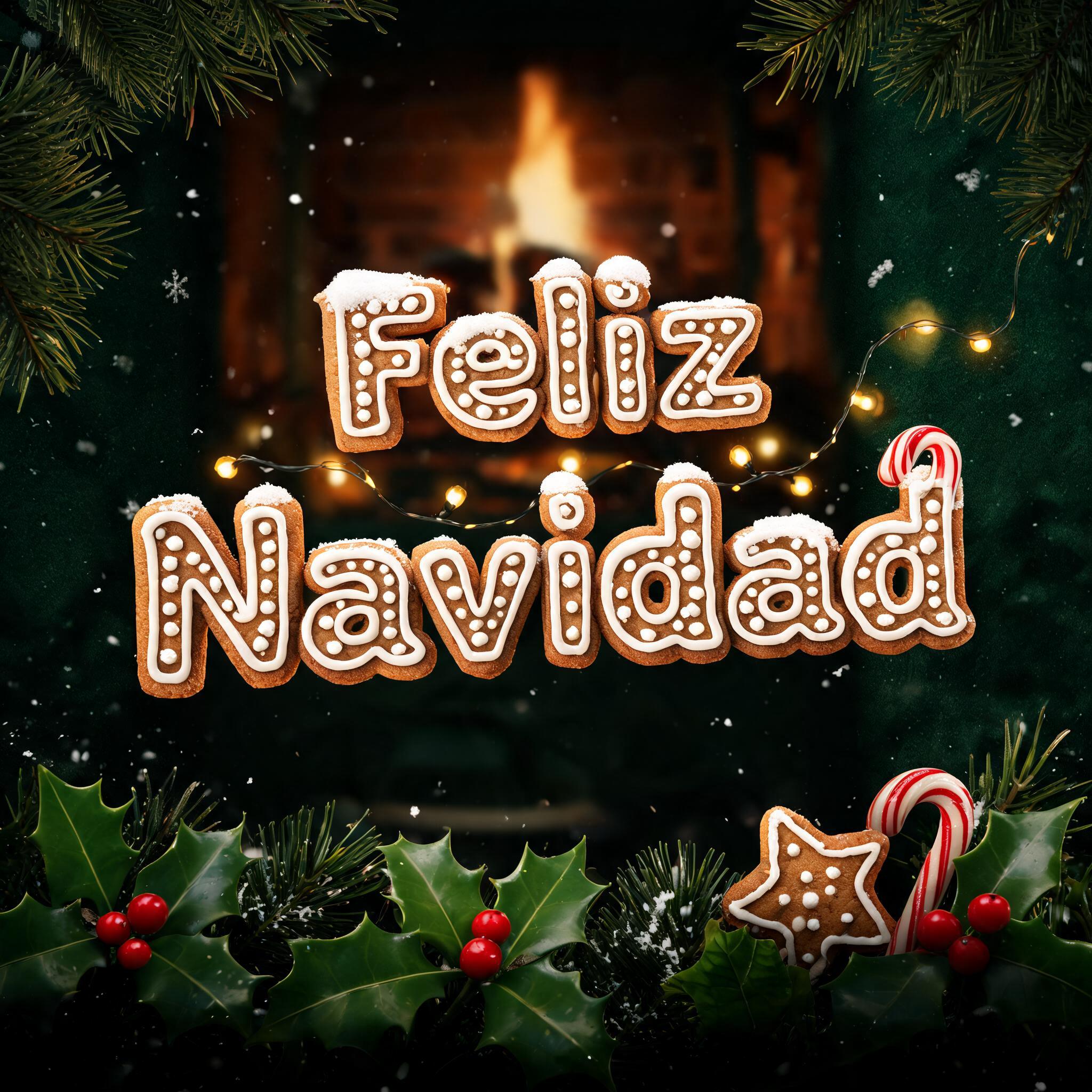 "Feliz
Navidad" — Christmas text effect