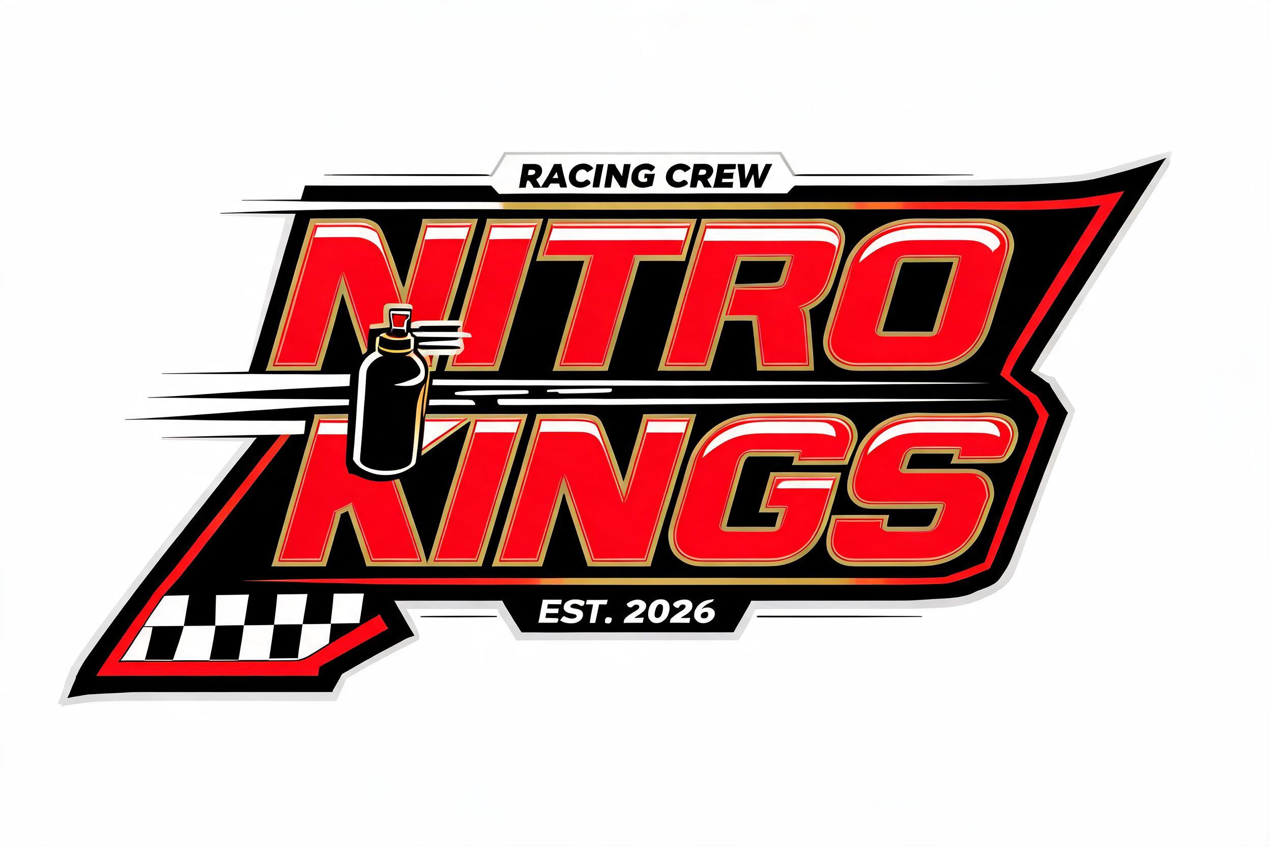 "NITRO
KINGS
RACING CREW
EST. 2026" — Racing | AI Text Effect Generator