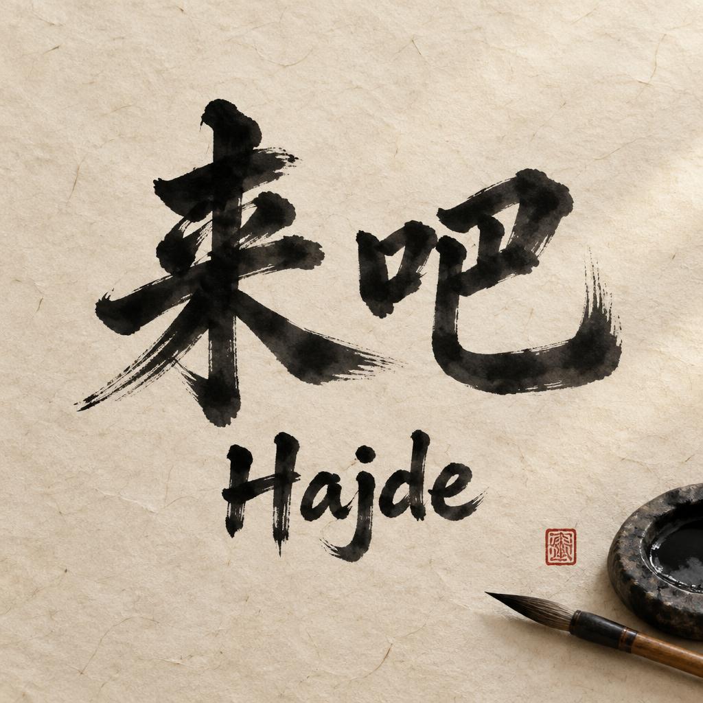 "来吧
Hajde" — Brush Chinese Ink | AI Text Effect Generator