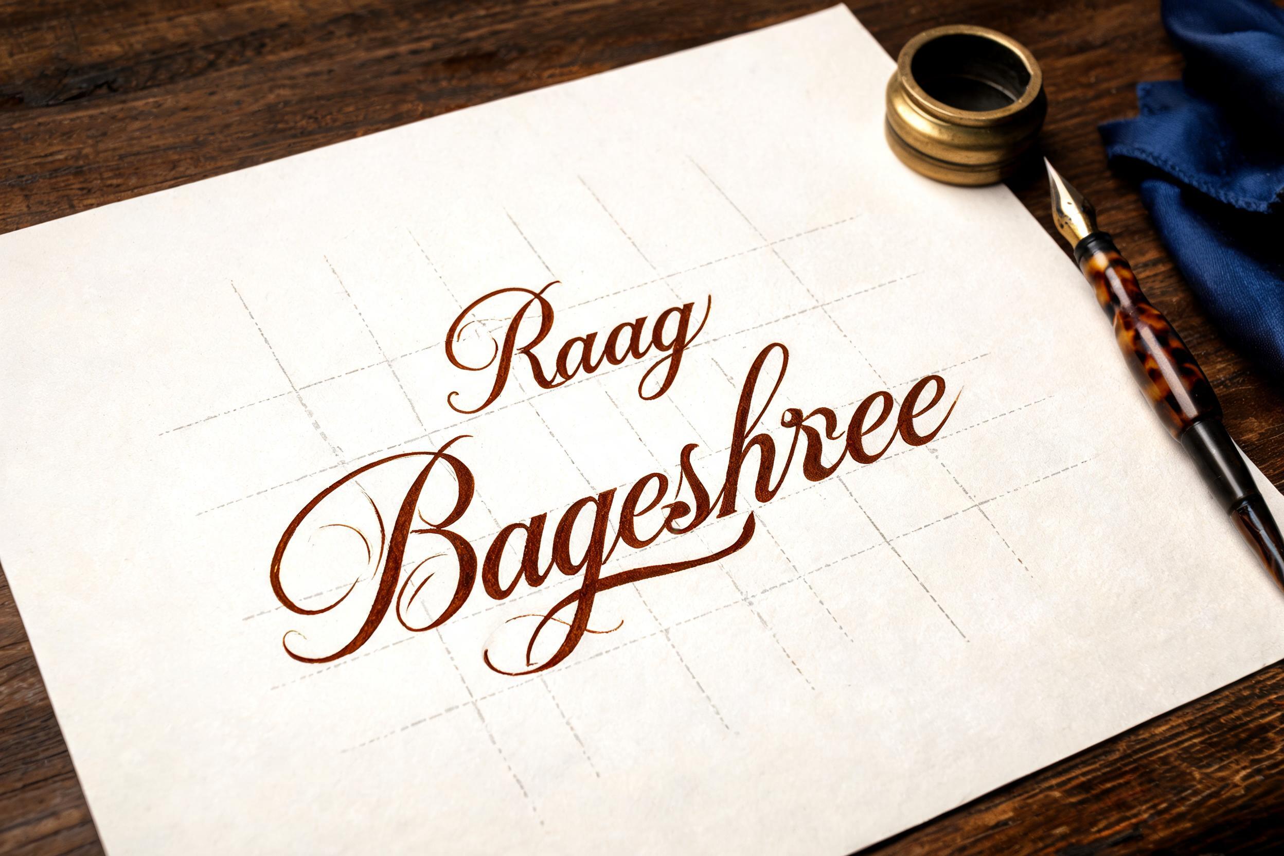 "Raag Bageshree" — Cursive Calligraphy | AI Text Effect Generator