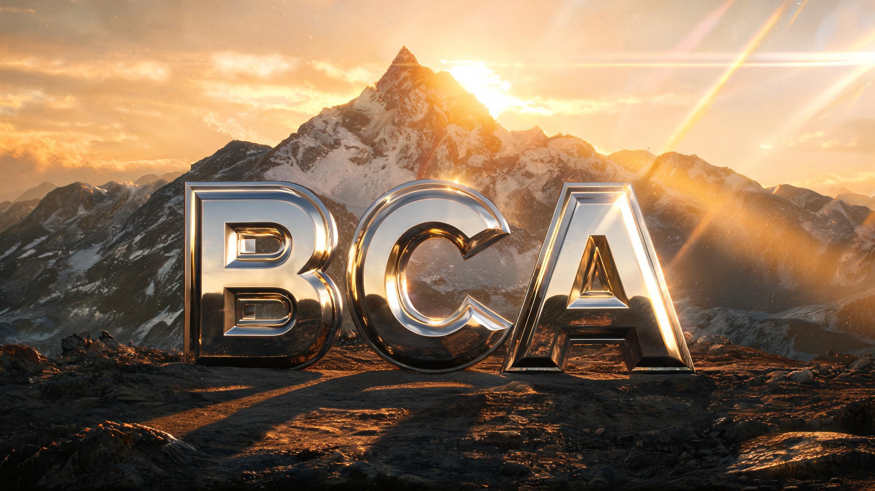 "BCA" — Chrome Metal 3d | AI Text Effect Generator