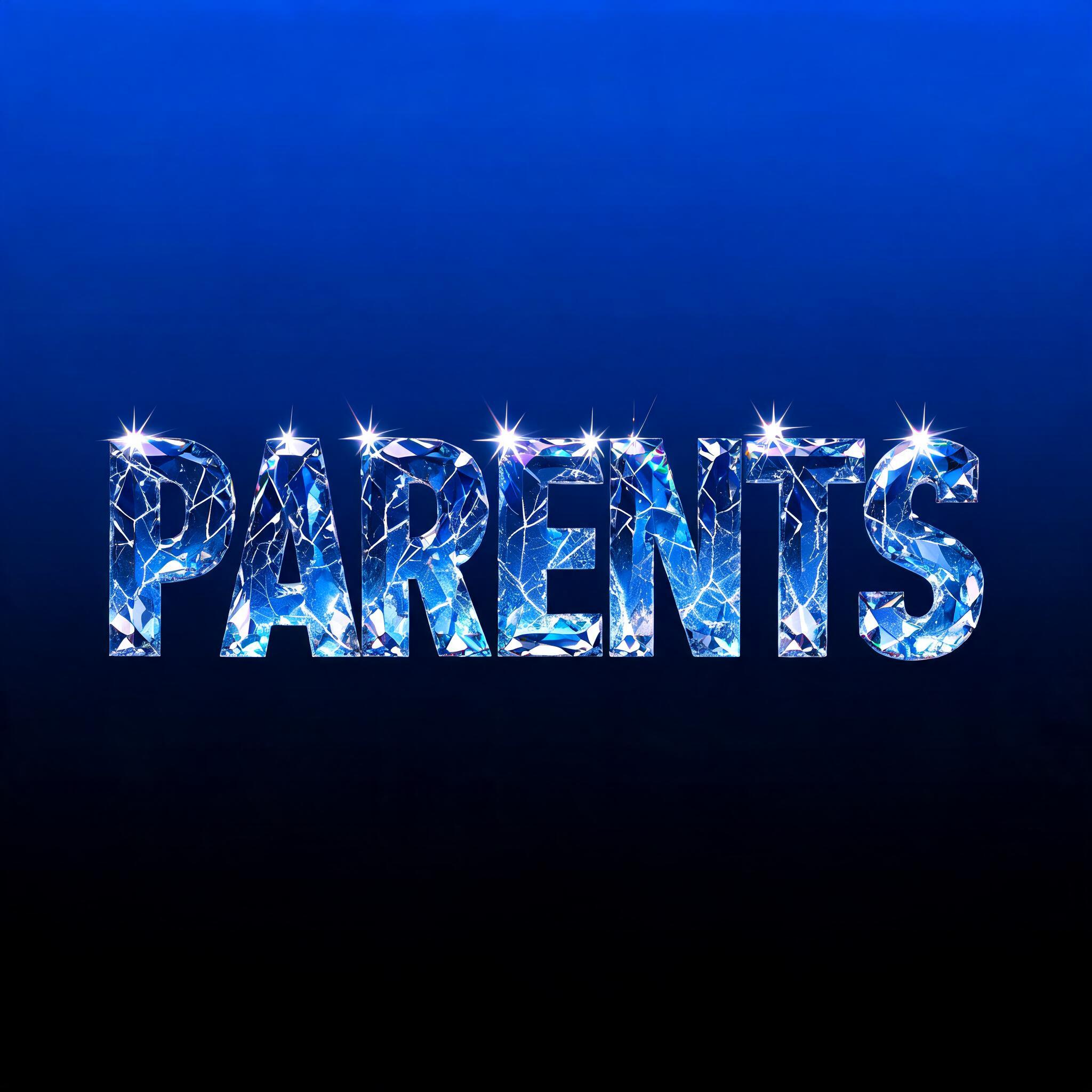 "Parents" — Glass Crystal | AI Text Effect Generator