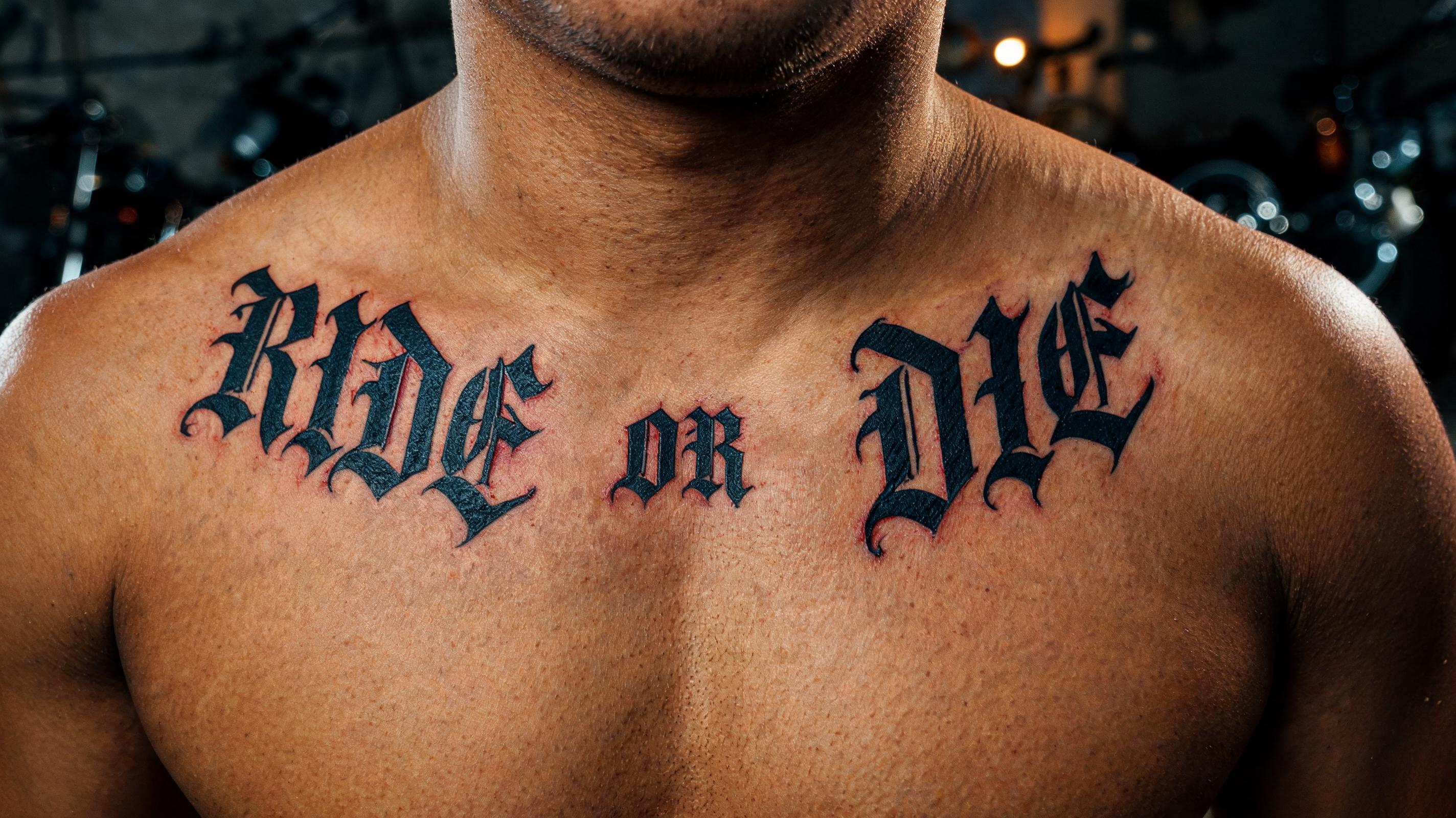 "RIDE OR DIE" — Tattoo | AI Text Effect Generator