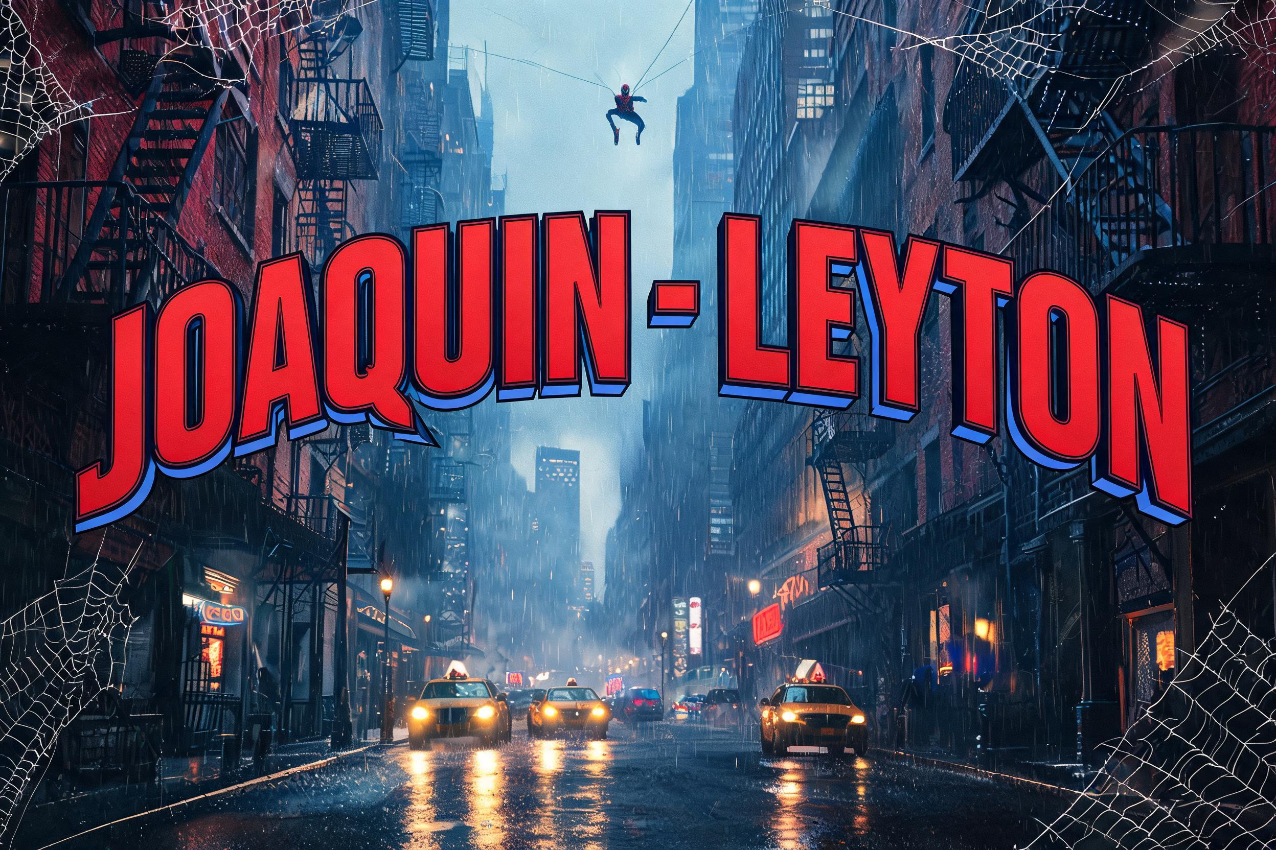 "JOAQUIN - LEYTON" — Spider Hero | AI Text Effect Generator