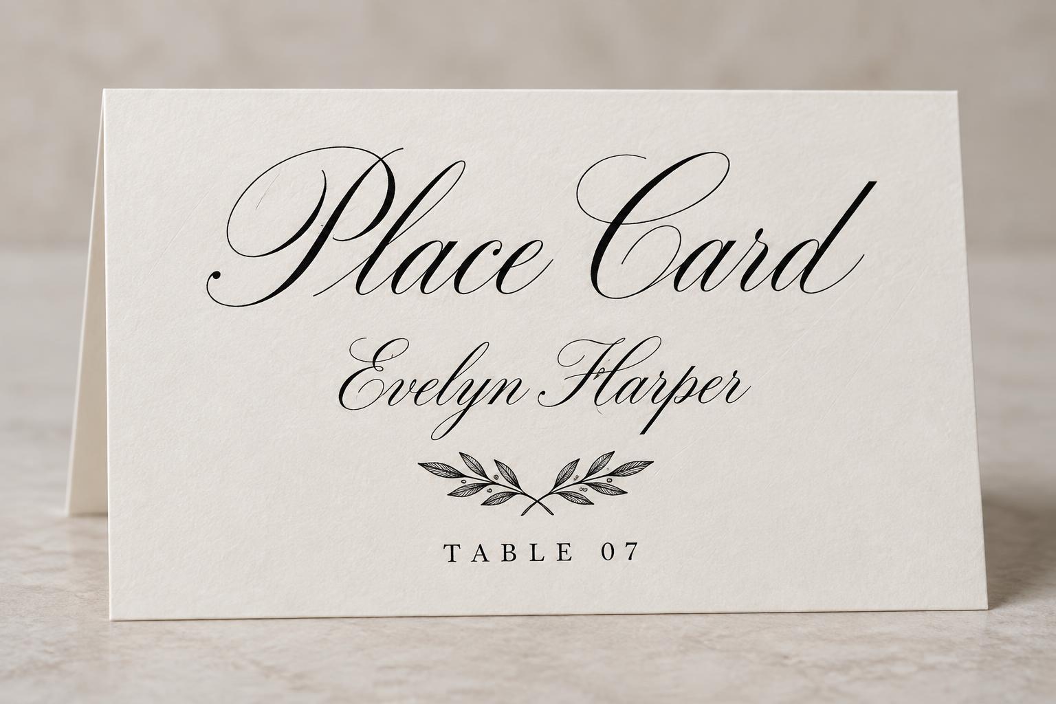 Place Card
Evelyn Harper
TABLE 07