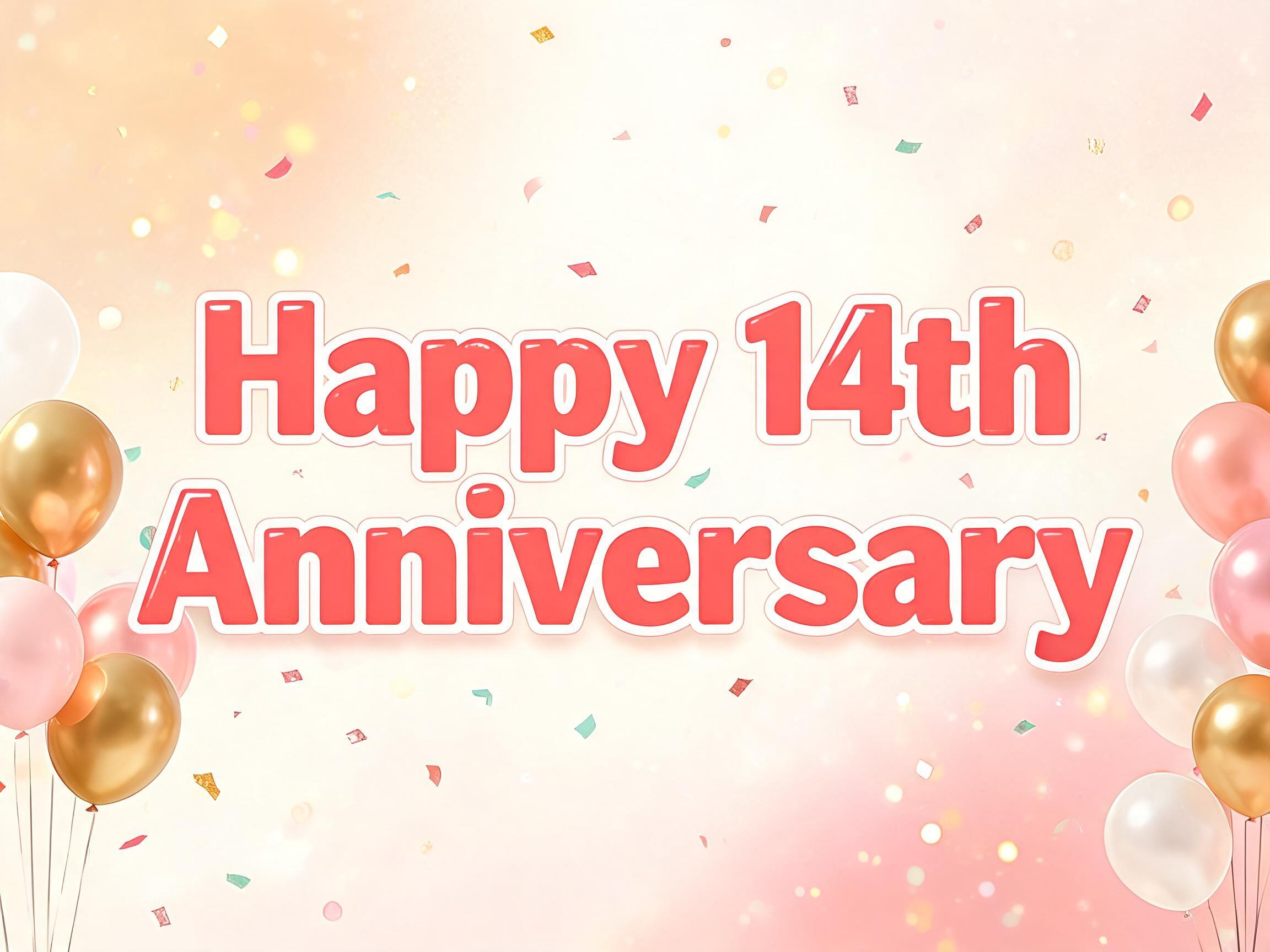 "Happy 14th Anniversary" — Birthday | AI Text Effect Generator