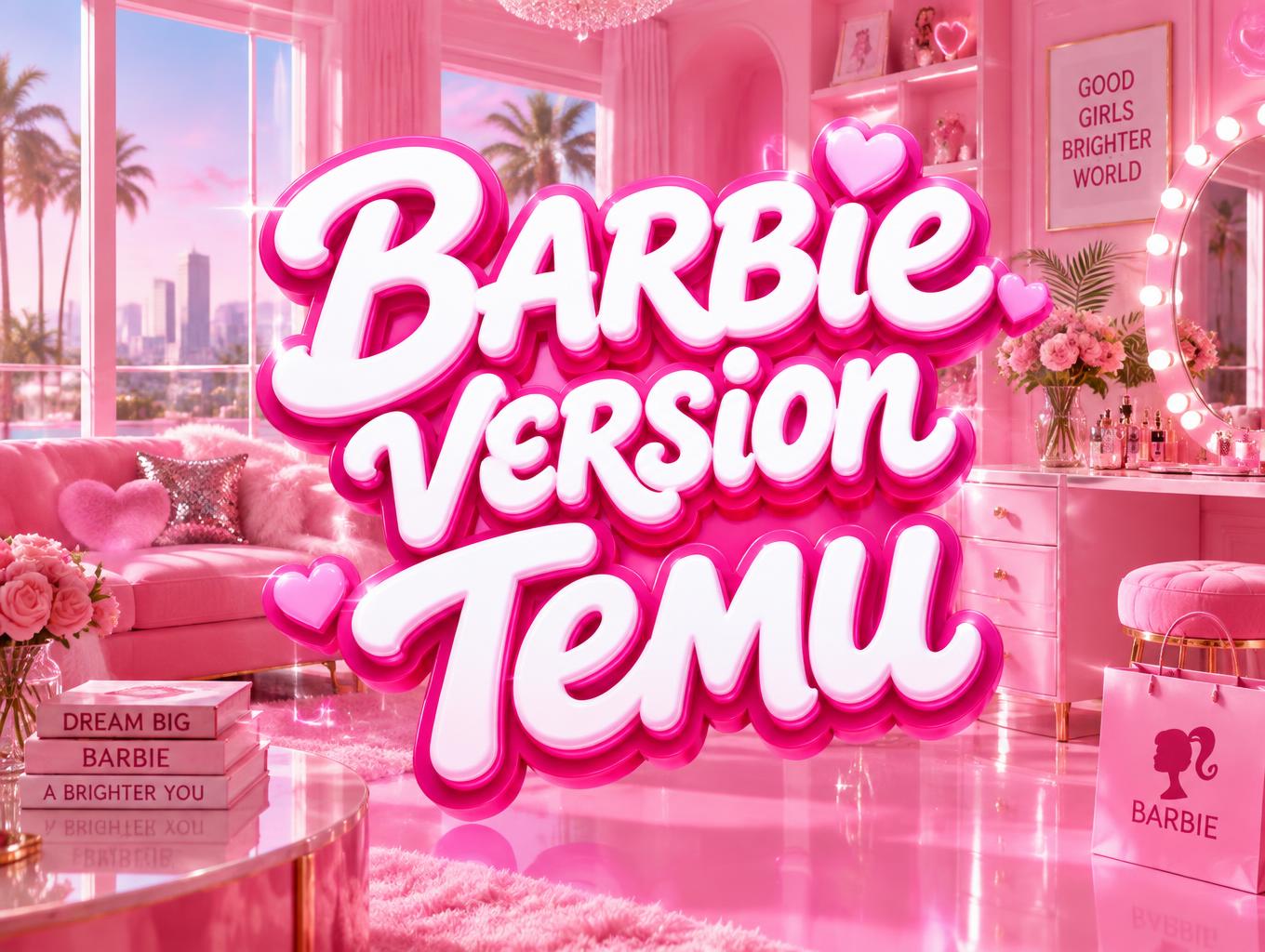 "BARBIE VERSION TEMU" — Barbie | AI Text Effect Generator