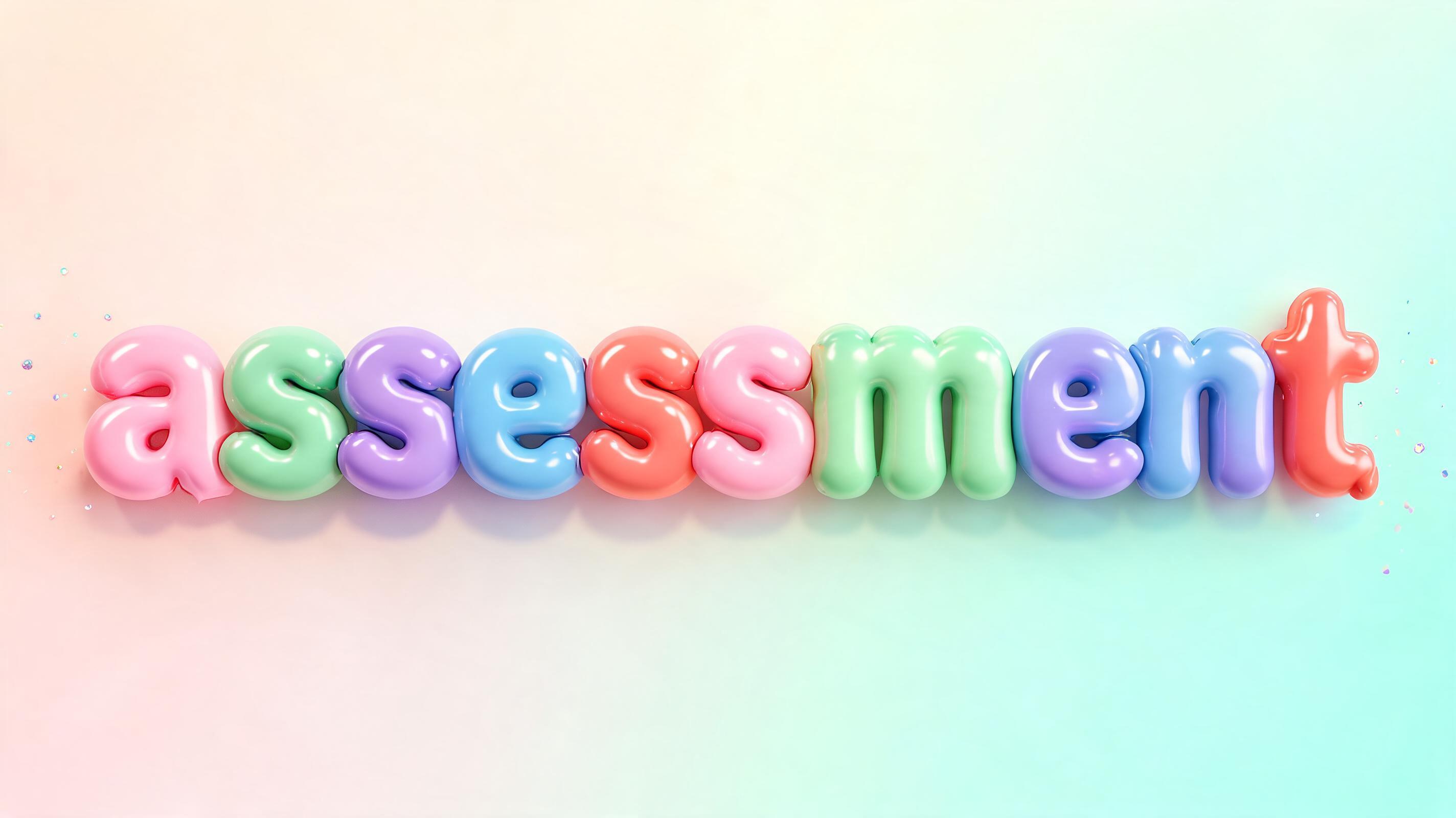 "assessment" — 3d Bold Inflated | AI Text Effect Generator