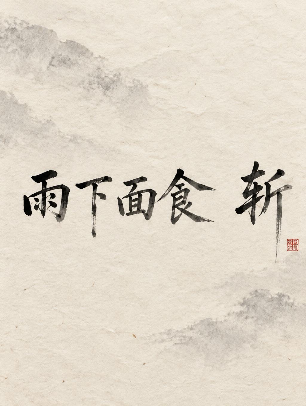 "雨下面食 斩" — Brush Chinese Ink | AI Text Effect Generator