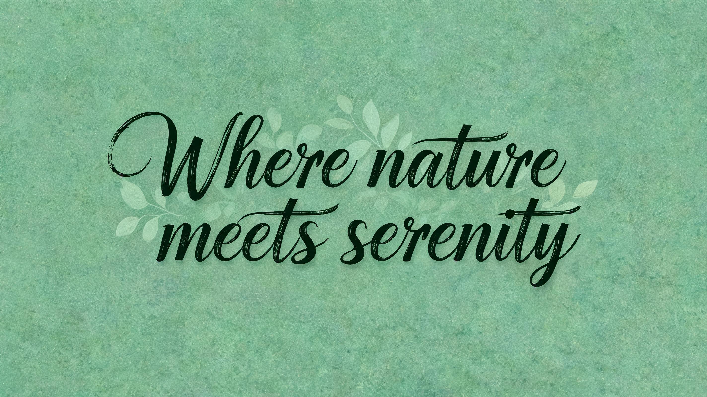 "Where nature meets serenity" — Cursive Modern text effect