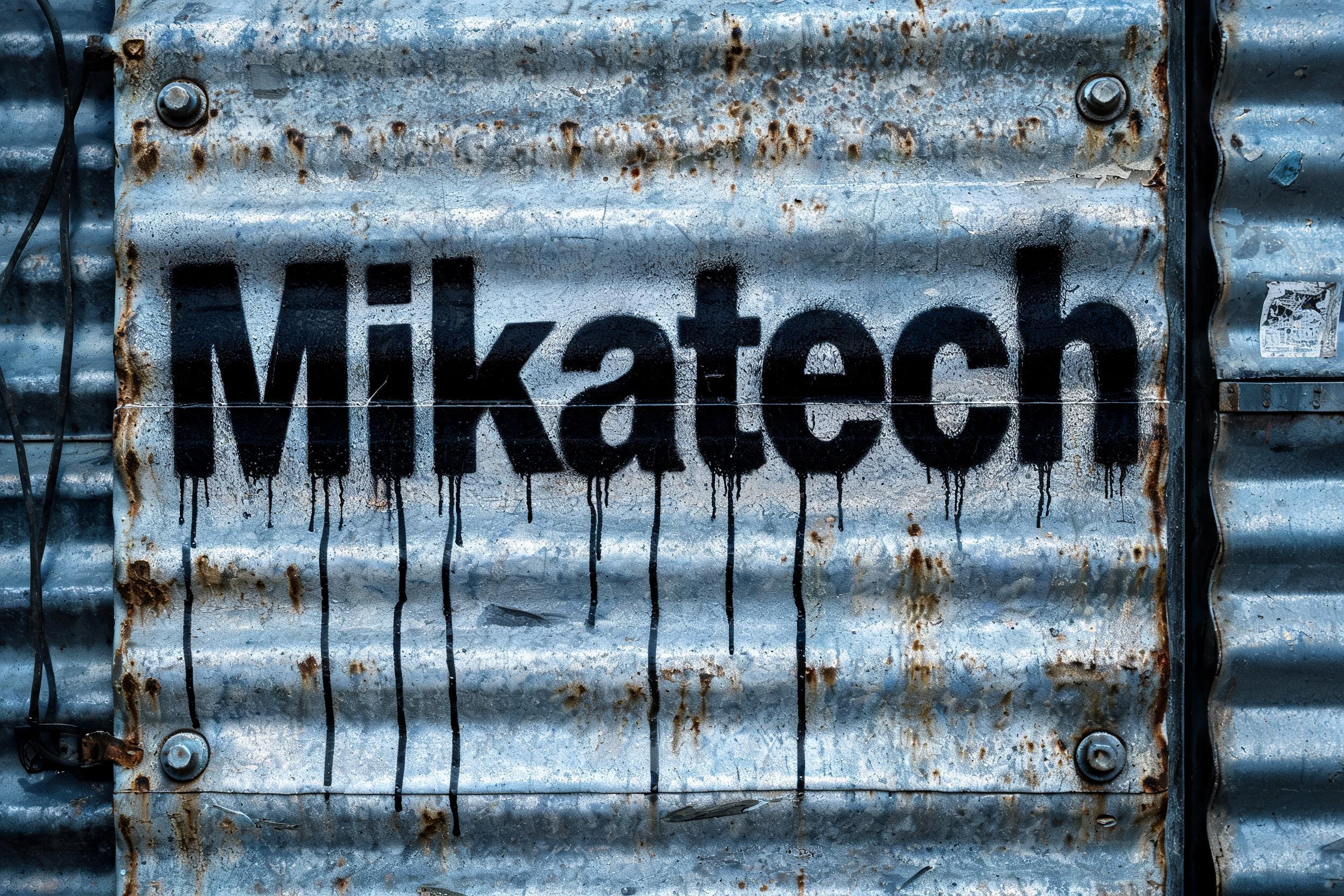 "Mikatech" — Stencil | AI Text Effect Generator
