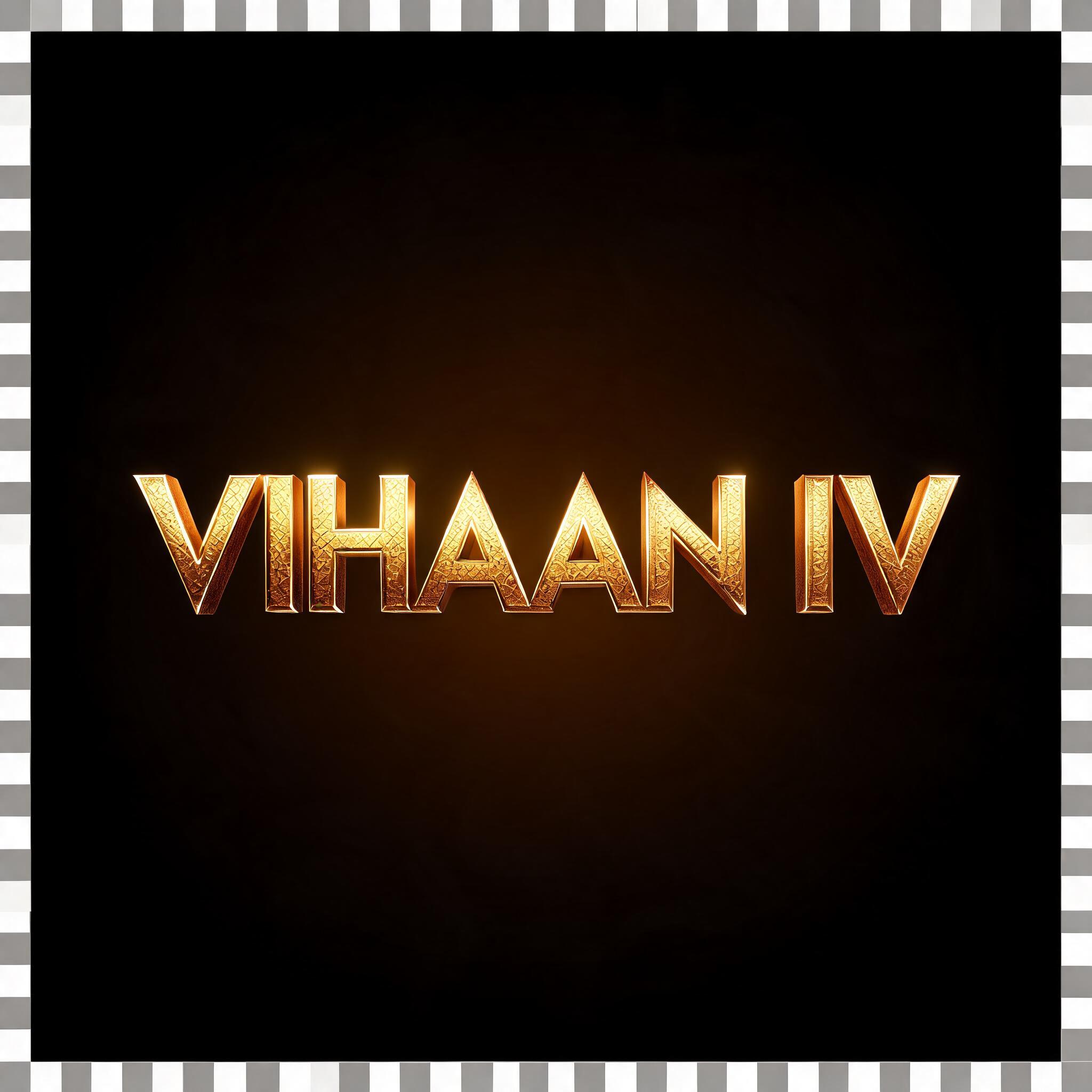 "VIHAAN IV" — 3d Bold Gold | AI Text Effect Generator