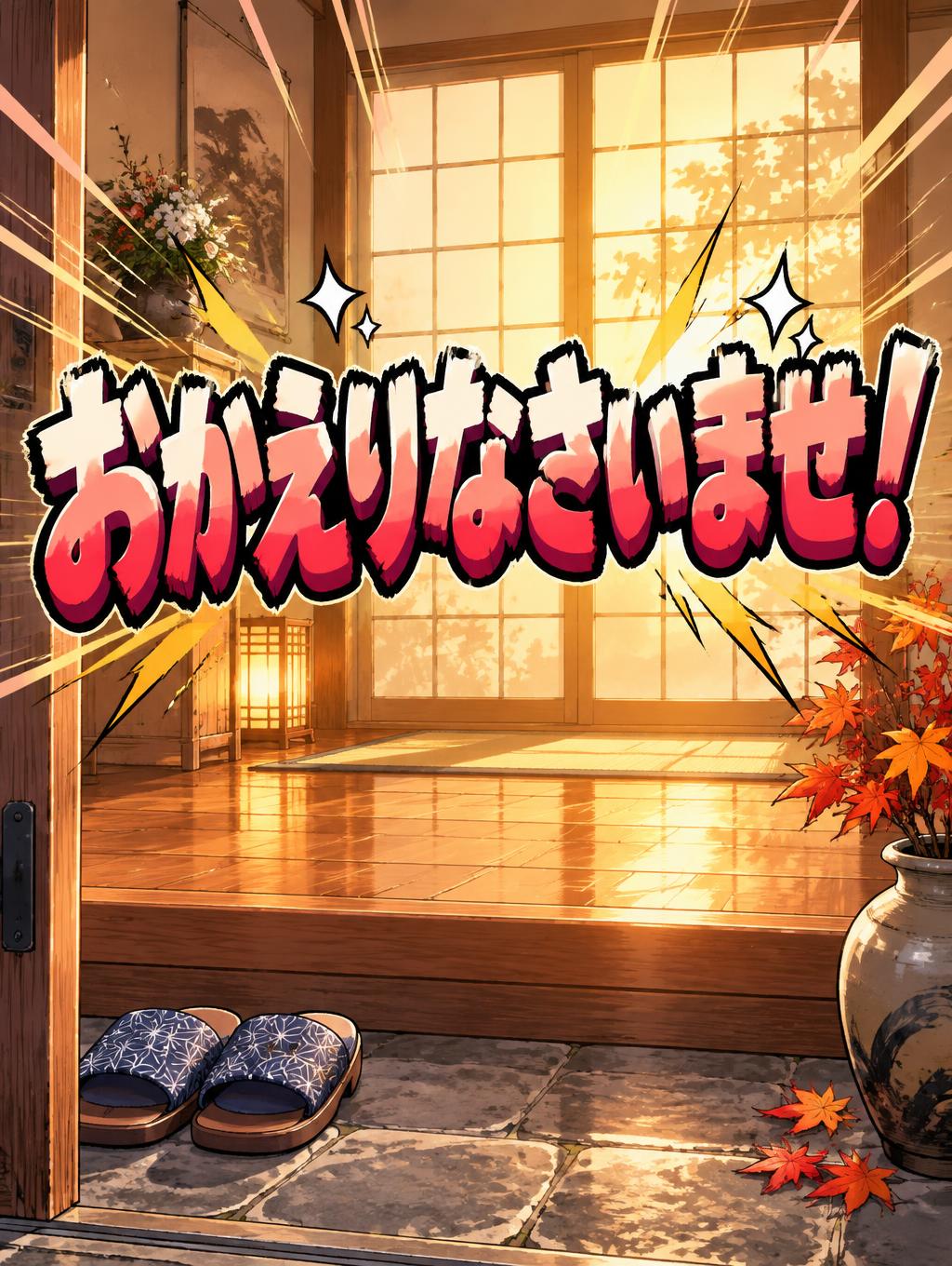 "おかえりなさいませ！" — Anime | AI Text Effect Generator