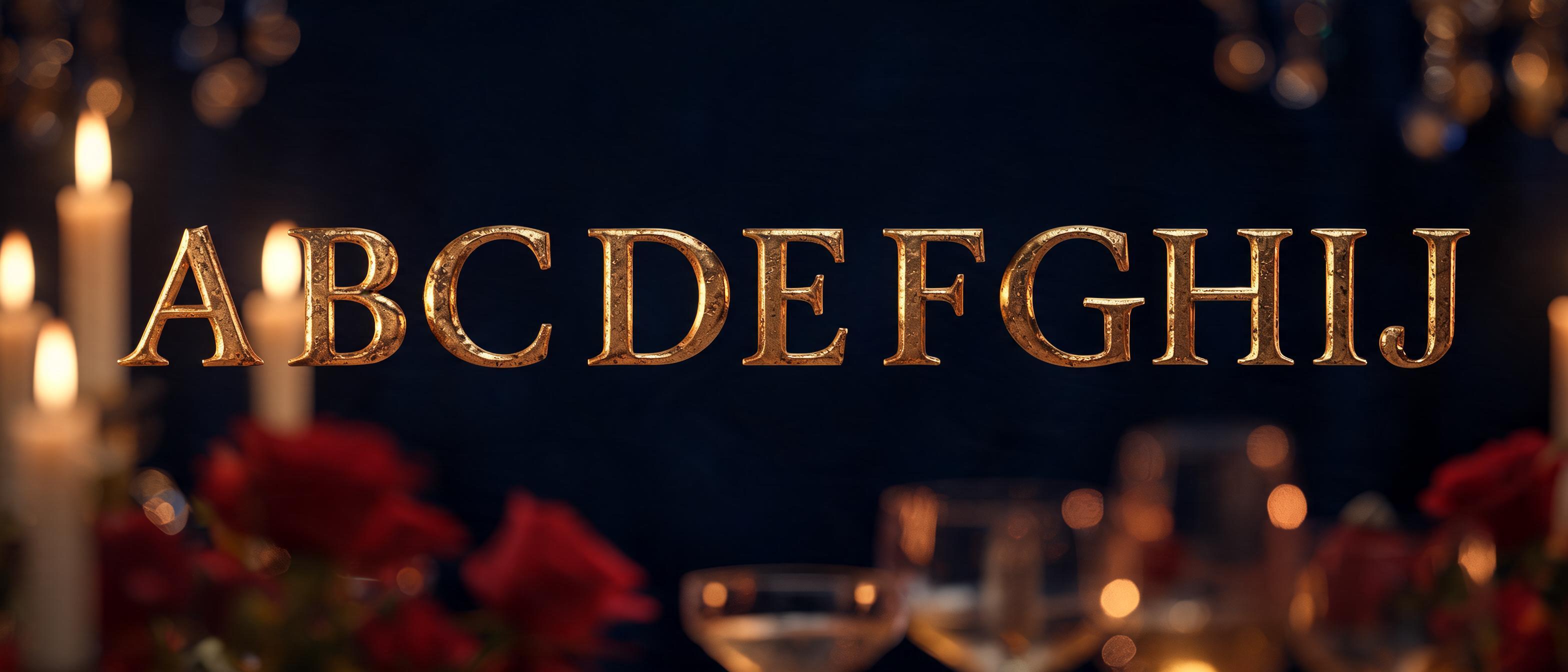 "A B C D E F G H I J" — Anniversary | AI Text Effect Generator