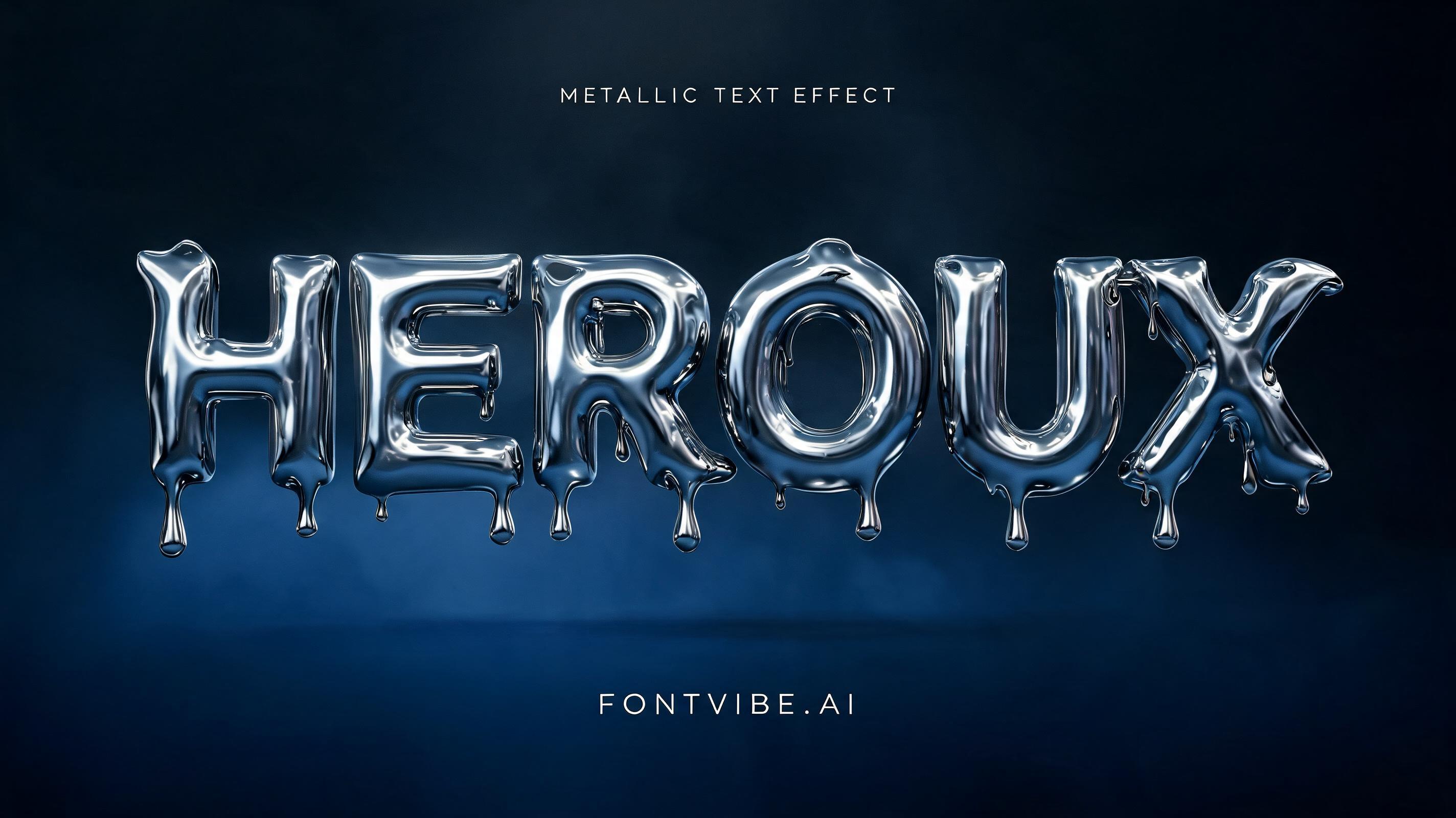 "HEROUX" — Metallic | AI Text Effect Generator