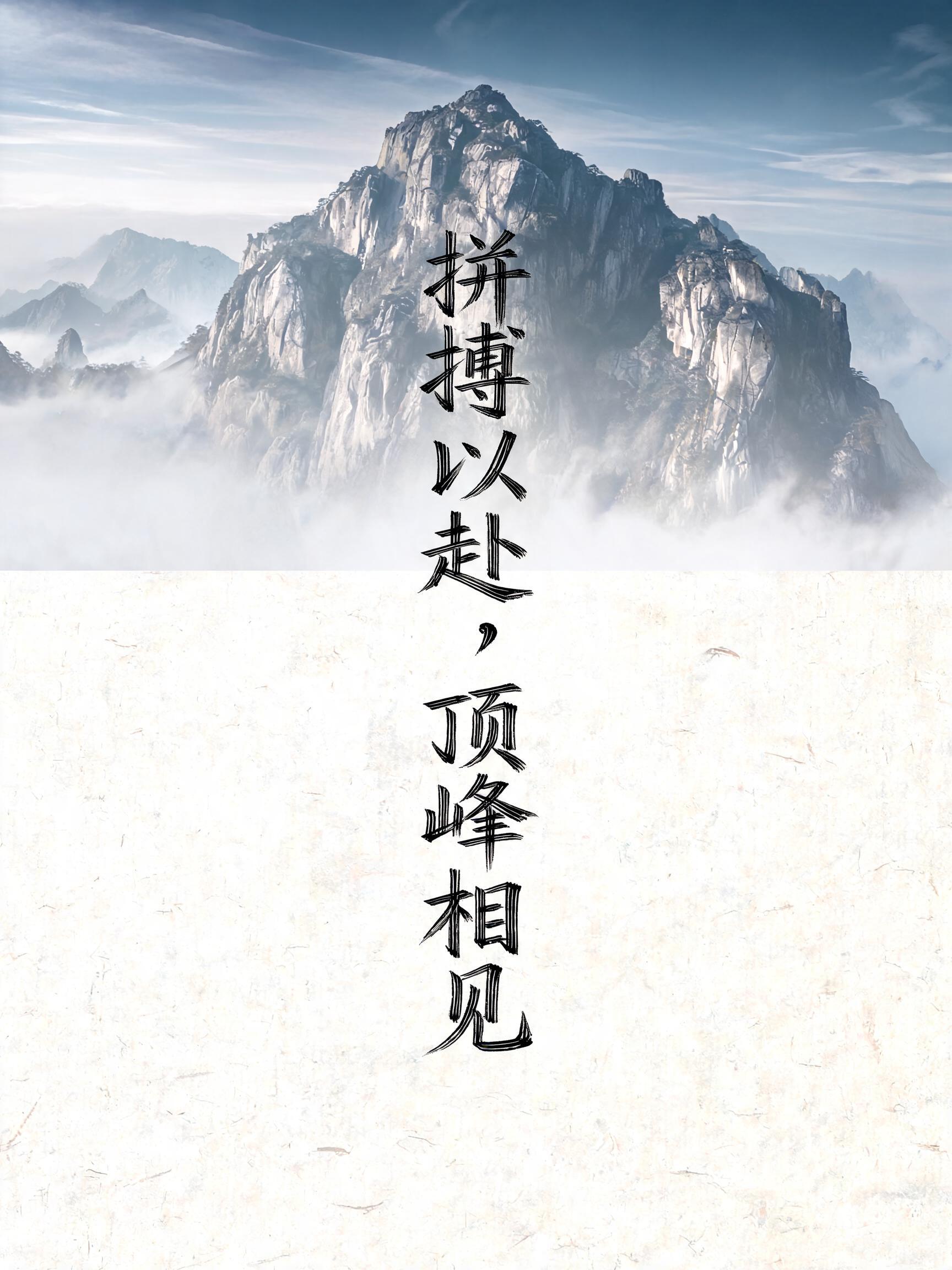 "拼搏以赴，顶峰相见" —  | AI Text Effect Generator