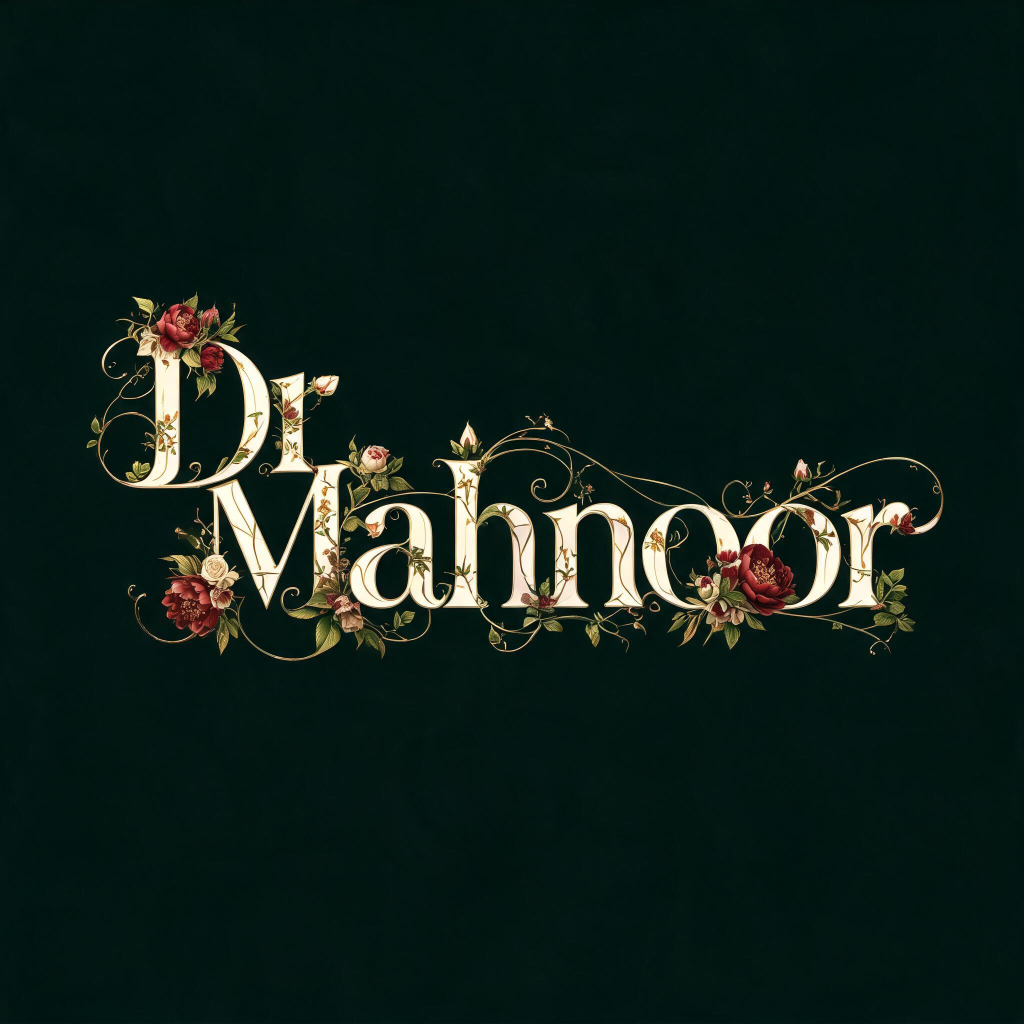 "Dr Mahnoor" — Floral | AI Text Effect Generator