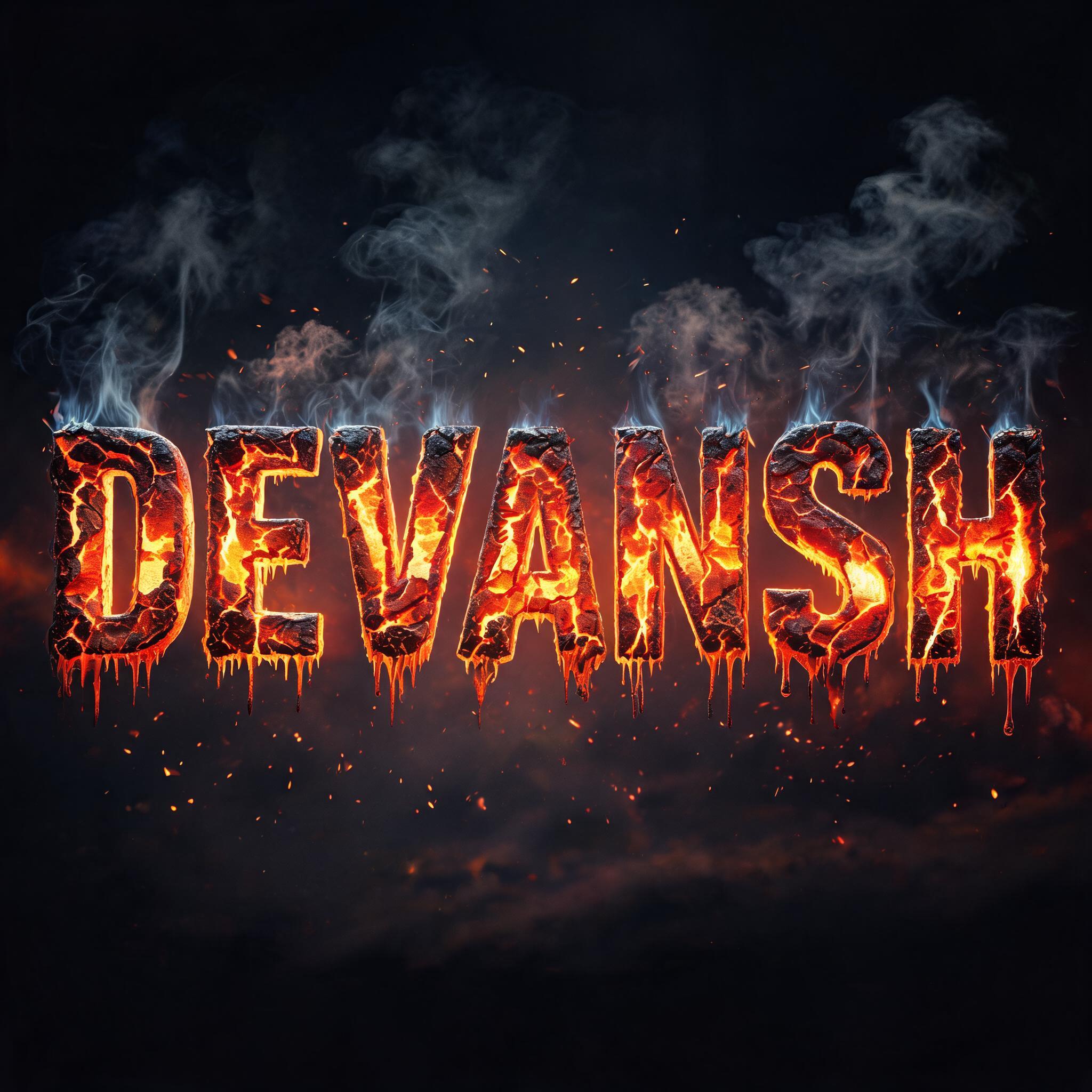 "DEVANSH" — Fire Smoke | AI Text Effect Generator