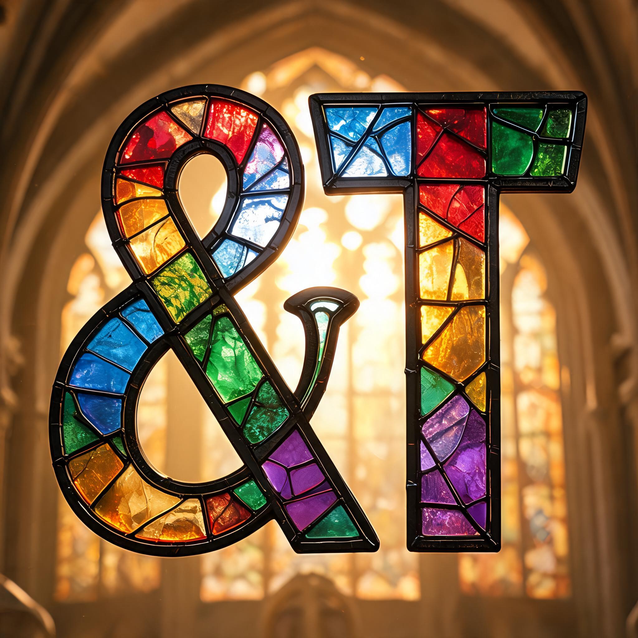 "&T" — Glass Color text effect