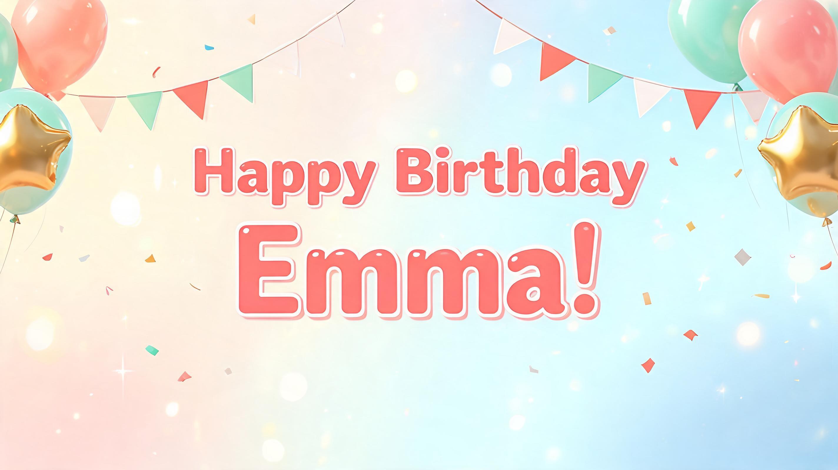 "Happy Birthday Emma!" — Birthday | AI Text Effect Generator