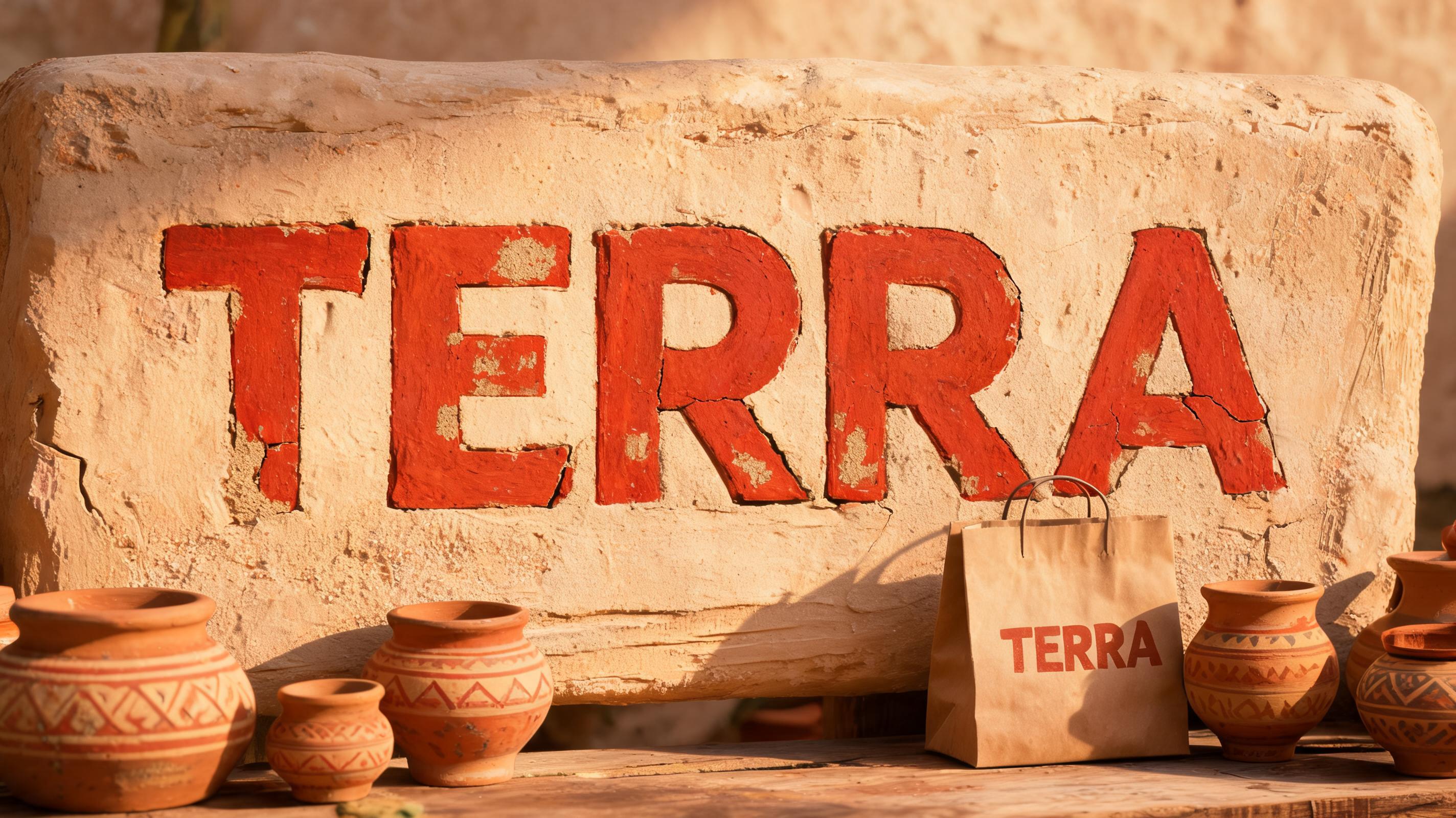 "TERRA" — Sand Stone | AI Text Effect Generator