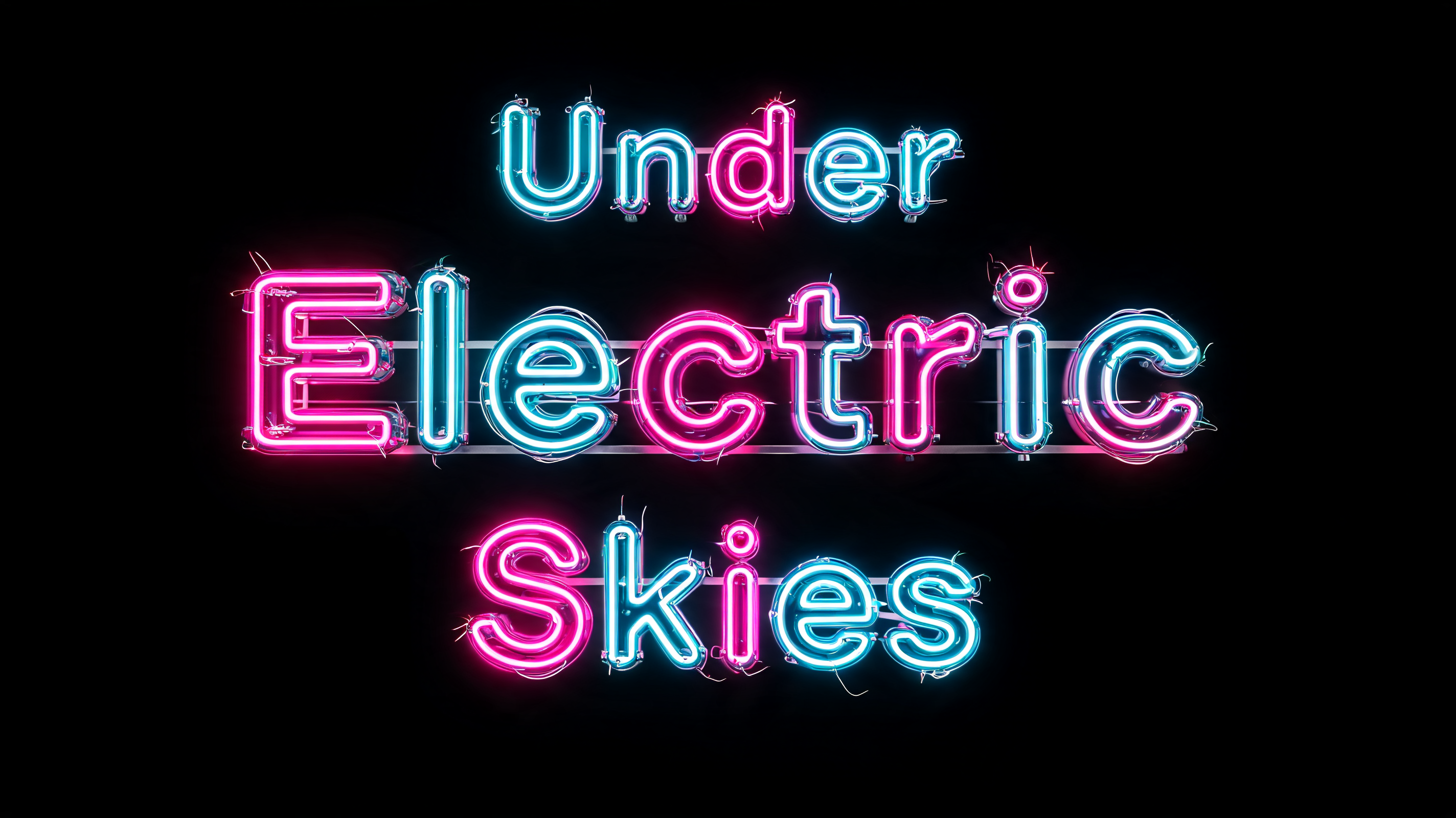 "Under Electric Skies" — Neon Glow | AI Text Effect Generator