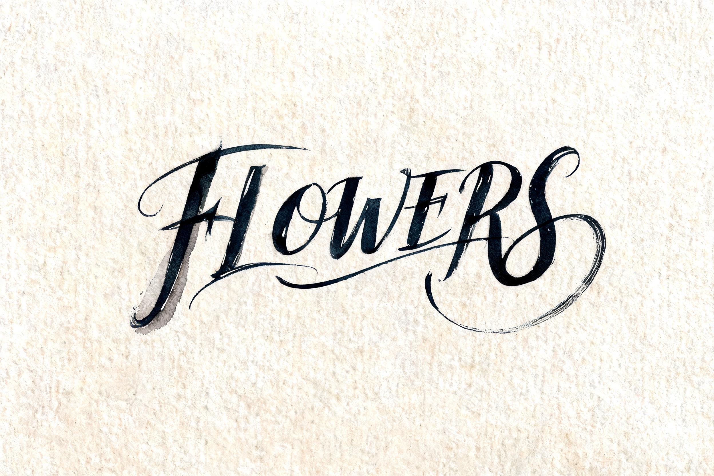 "FLOWERS" — Brush Stroke | AI Text Effect Generator