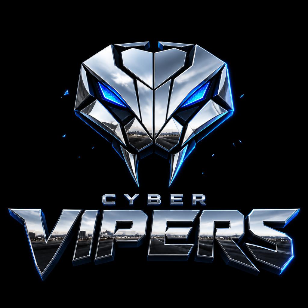 "VIPERS
CYBER" — Chrome Metal 3d | AI Text Effect Generator