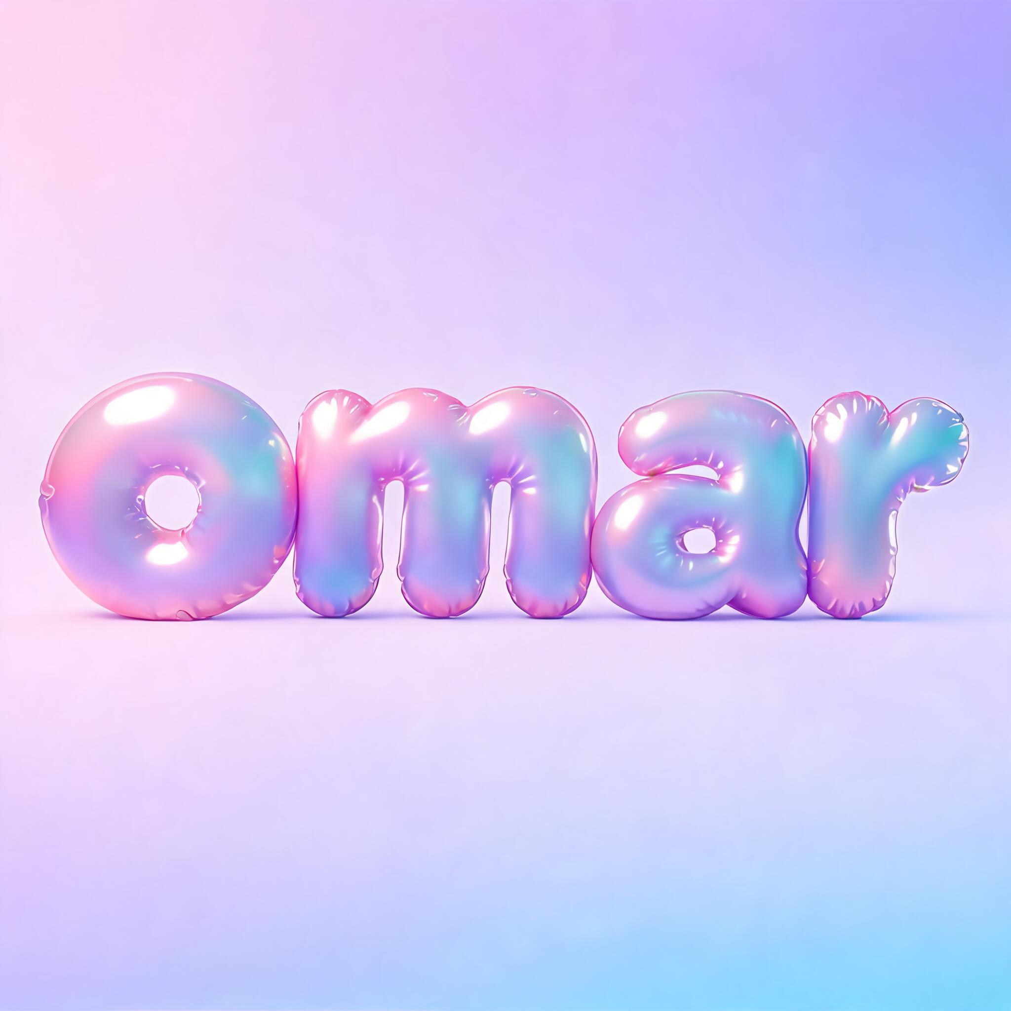 "omar" — Bubble text effect