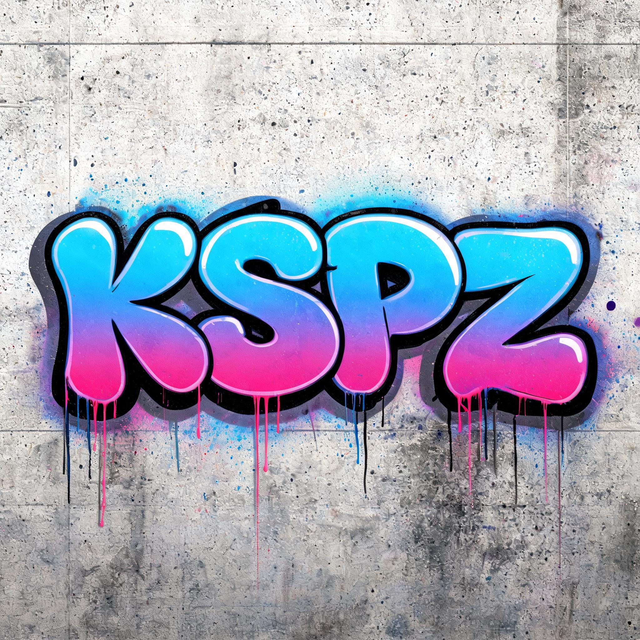 "K S P Z" — Graffiti | AI Text Effect Generator
