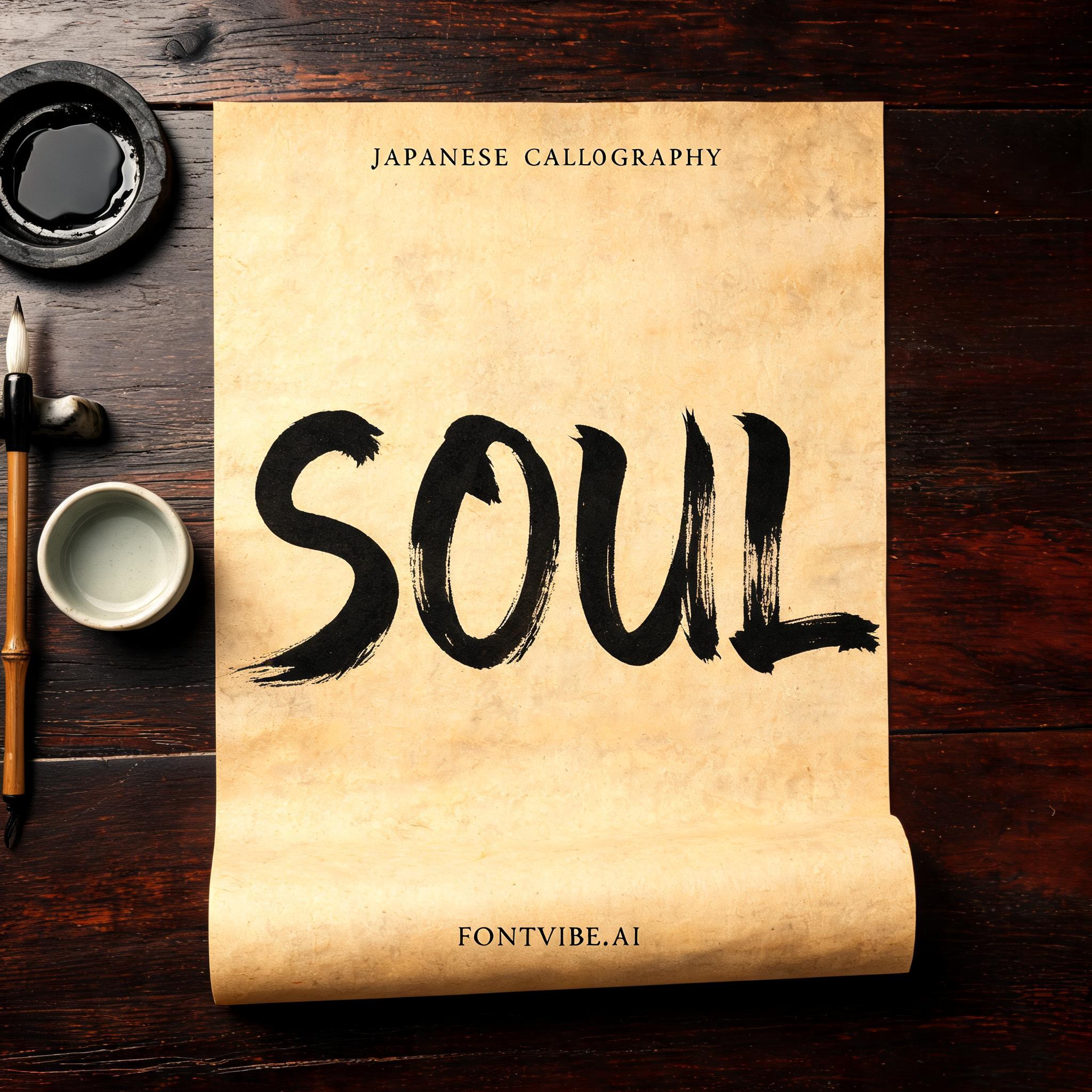 "SOUL" — Brush Japanese Ink | AI Text Effect Generator