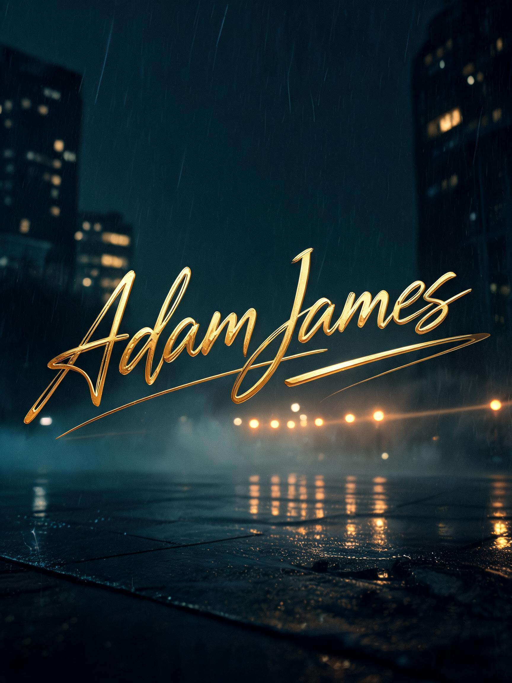 "Adam James" — Cinematic | AI Text Effect Generator