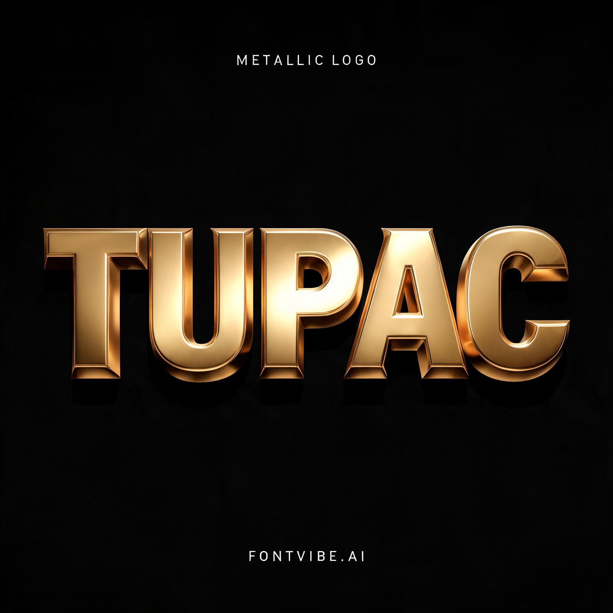 "TUPAC" — Metallic | AI Text Effect Generator