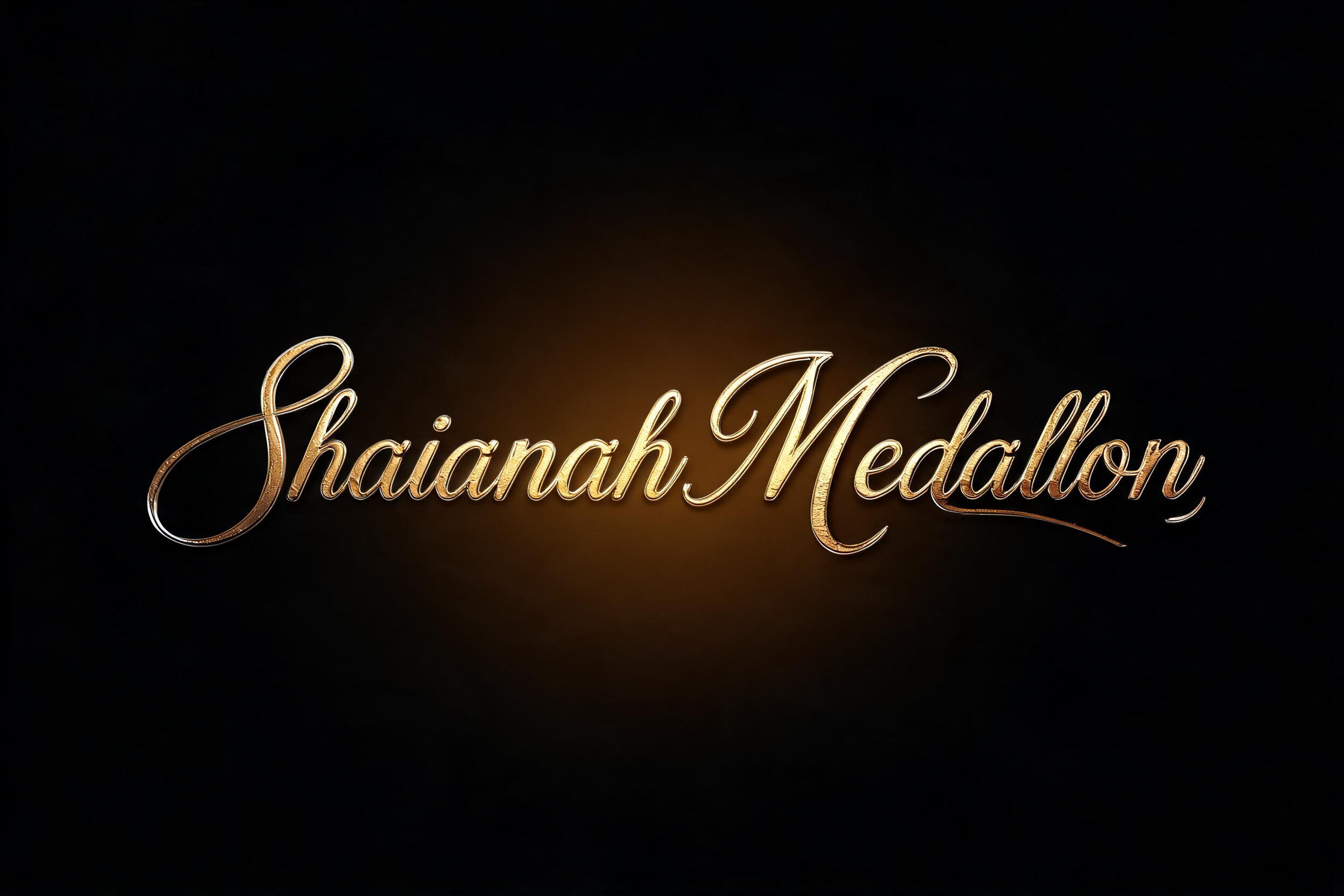 "Shaianah Medallon" — 3d Bold Gold | AI Text Effect Generator