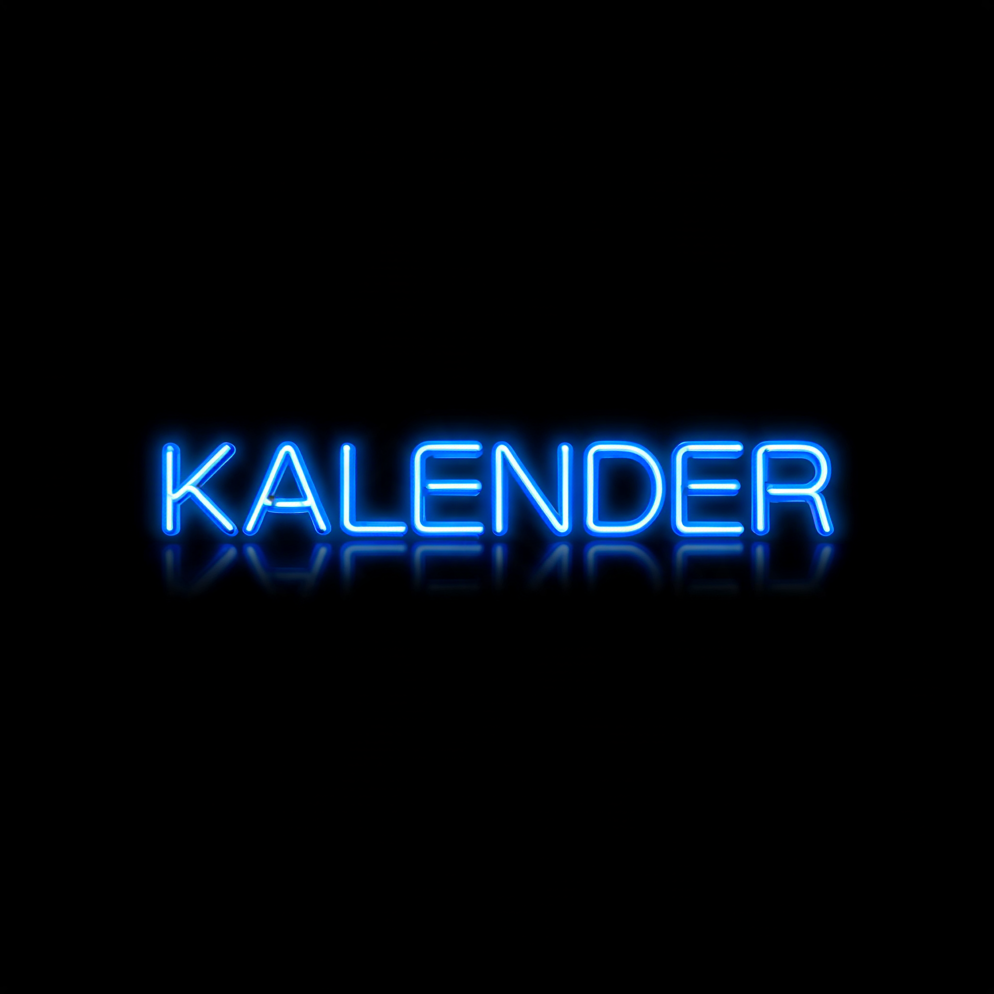 "KALENDER" — Cyberpunk Electric Neon text effect