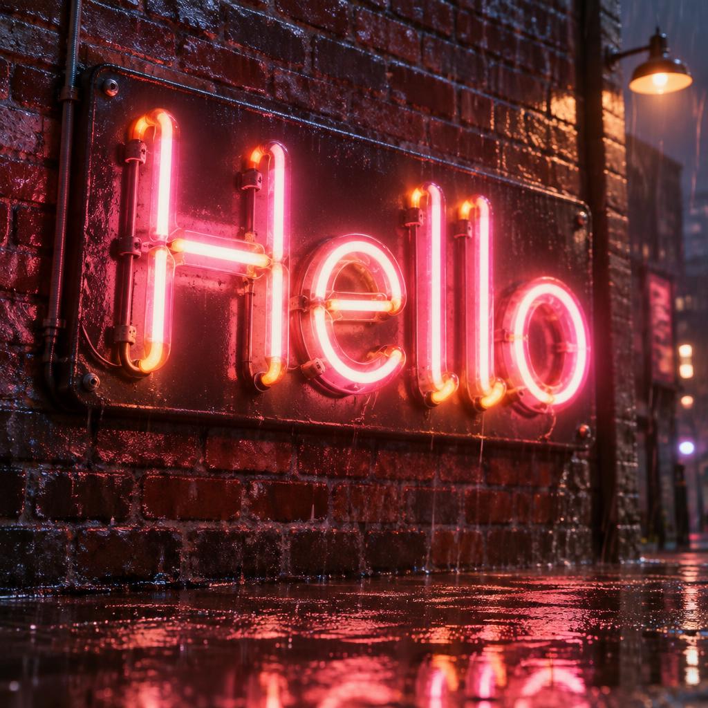 "Hello" — Neon Sign | AI Text Effect Generator