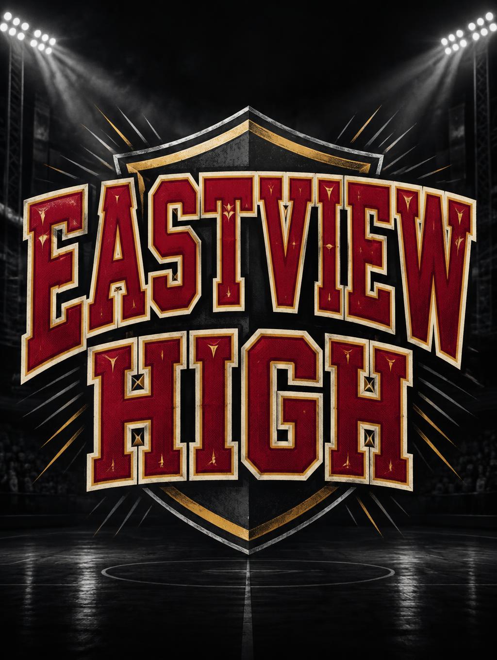 "EASTVIEW HIGH" — Sports text effect