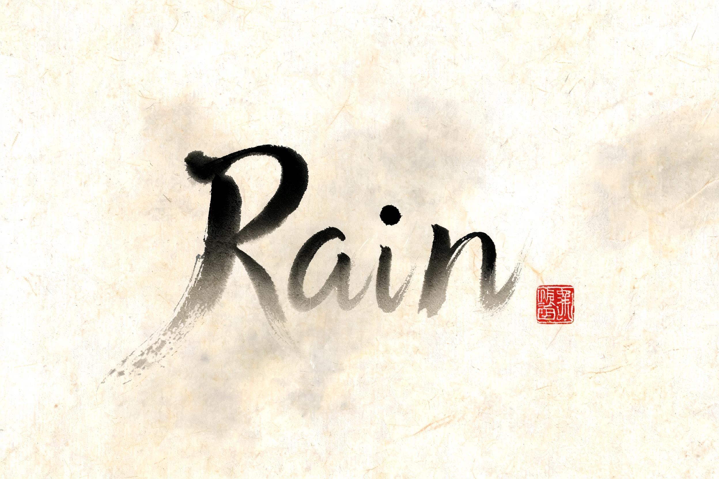 "Rain" — Brush Chinese Ink | AI Text Effect Generator