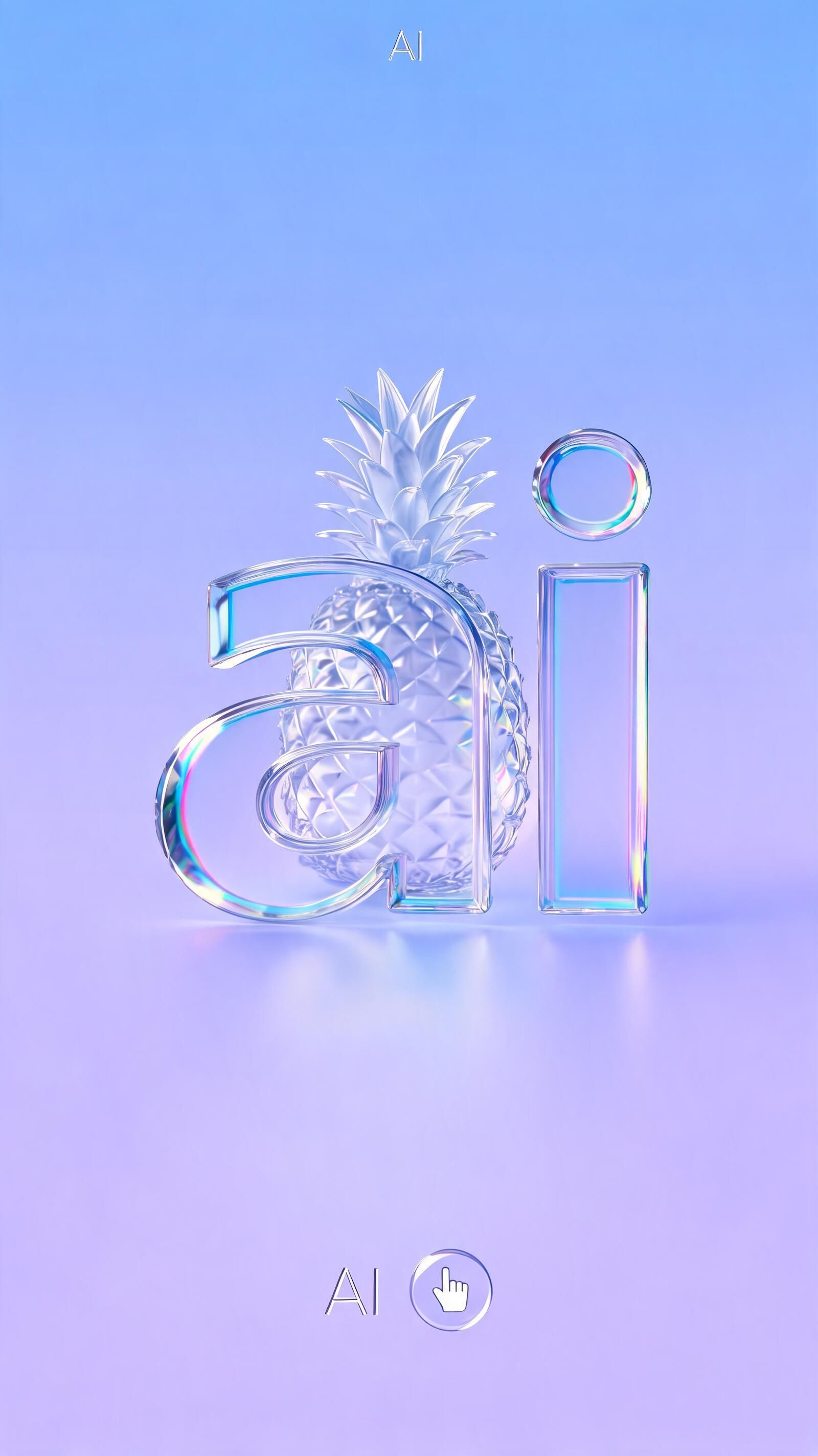 "AI" — Glass | AI Text Effect Generator