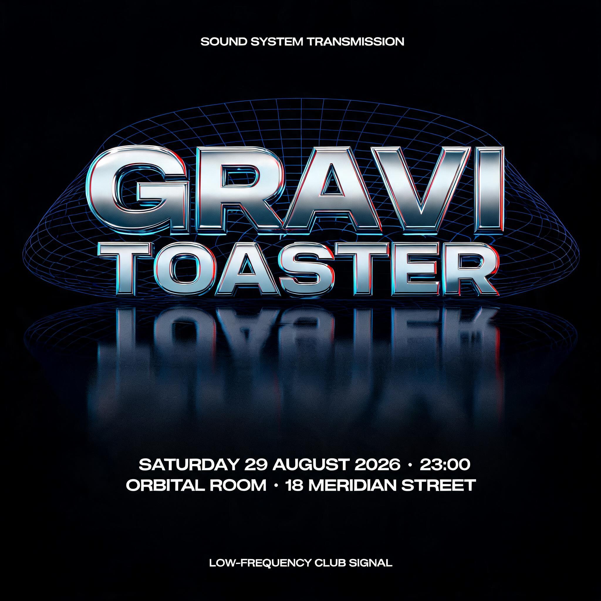 "GRAVITOASTER" — Cyberpunk Chrome text effect