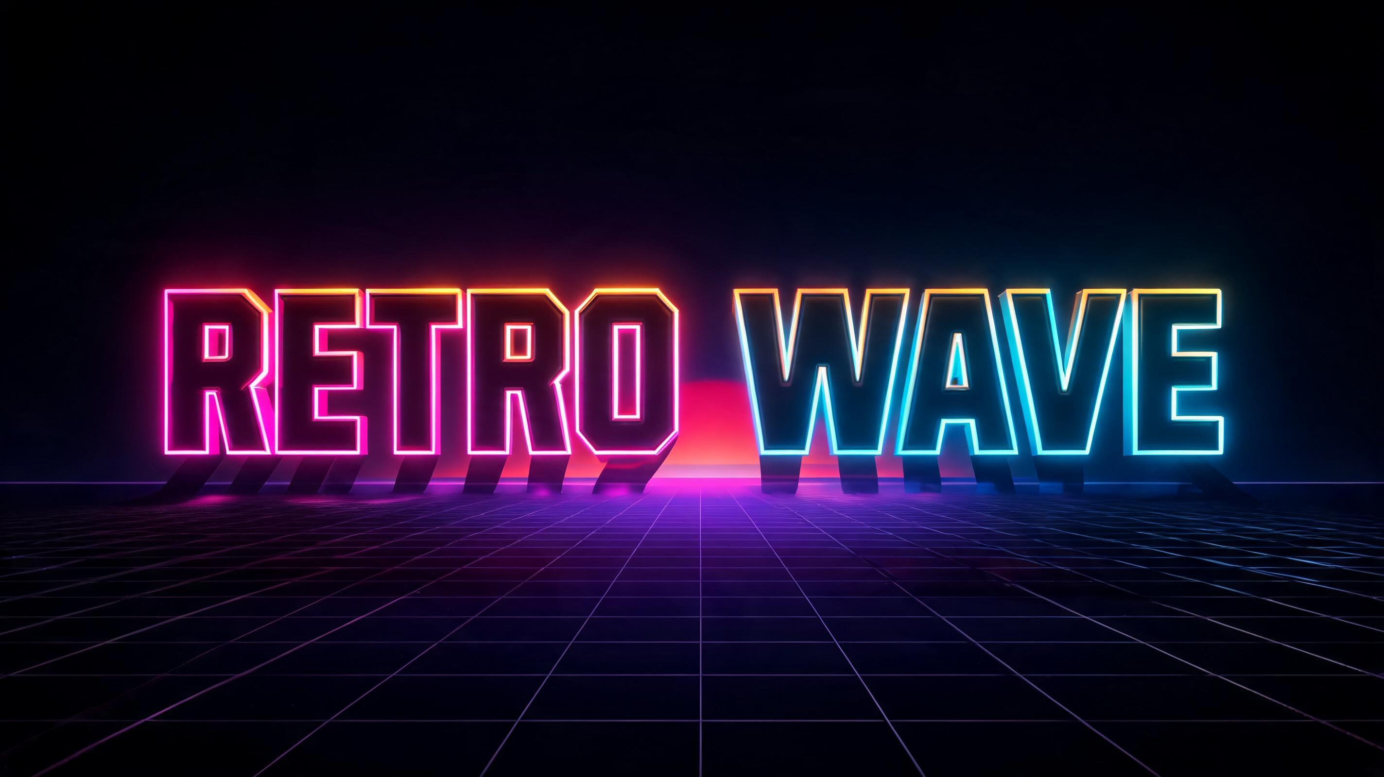 "Retro Wave" — 3d Bold Neon | AI Text Effect Generator
