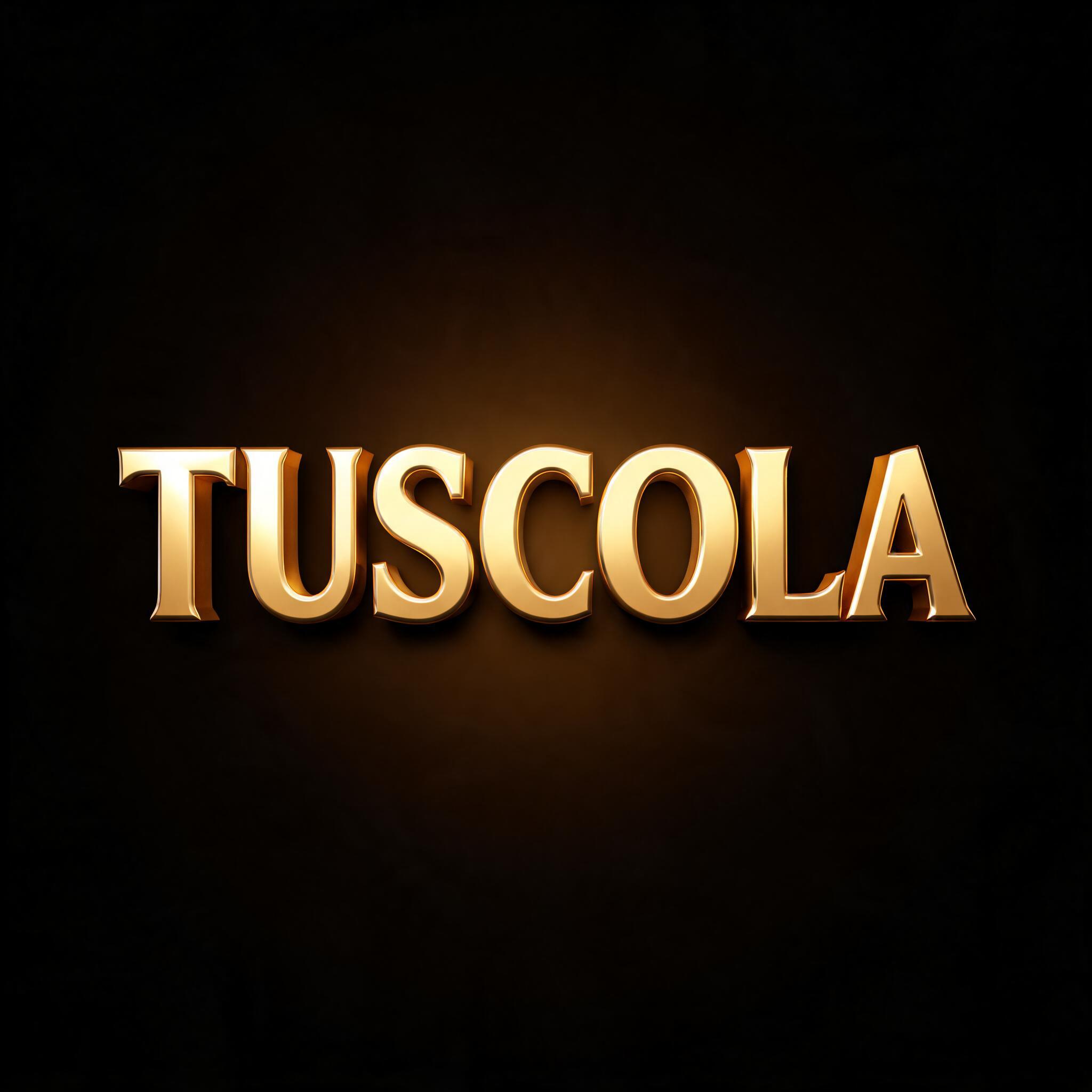 "TUSCOLA" — 3d Bold Gold | AI Text Effect Generator